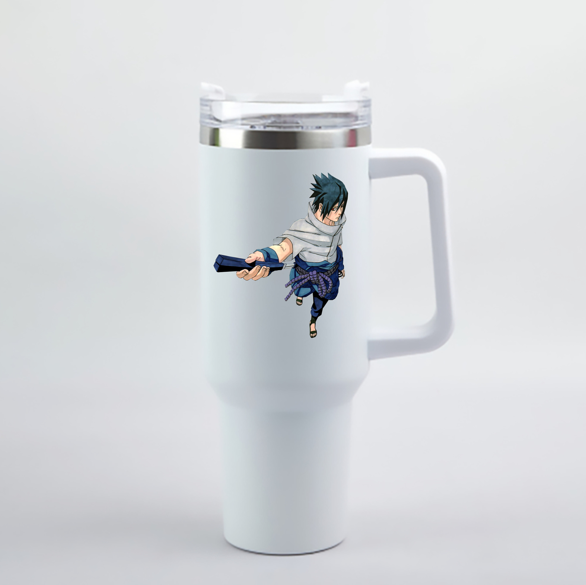 （画像用） NARUTO -ナルト- うちは サスケ Uchiha Sasuke 1200mL車用タンブラー - クリスタルステッカー（プラスチックストロー付き）