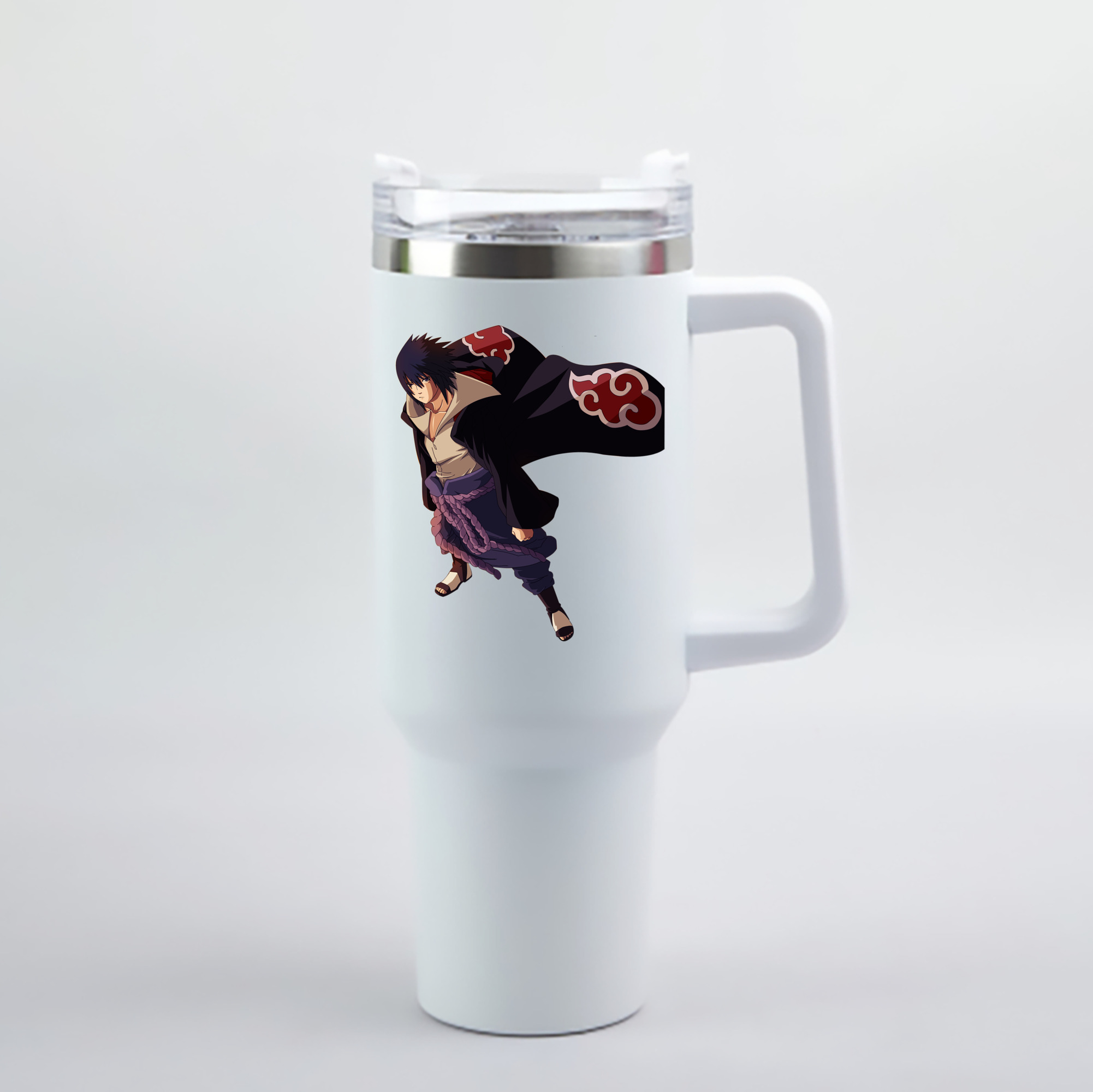 （画像用） NARUTO -ナルト- うちは サスケ Uchiha Sasuke 1200mL車用タンブラー - クリスタルステッカー（プラスチックストロー付き）