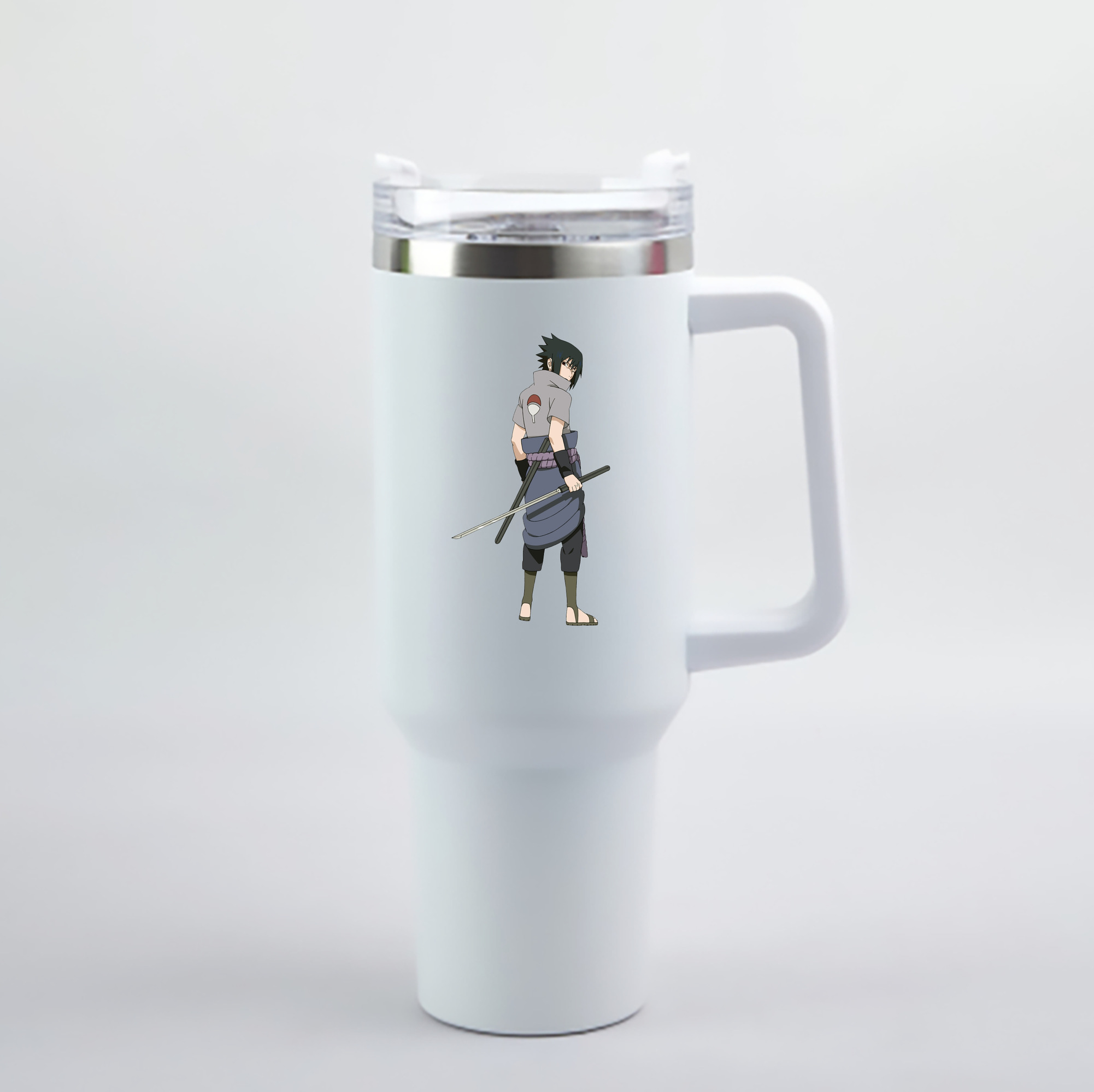 （画像用） NARUTO -ナルト- うちは サスケ Uchiha Sasuke 1200mL車用タンブラー - クリスタルステッカー（プラスチックストロー付き）