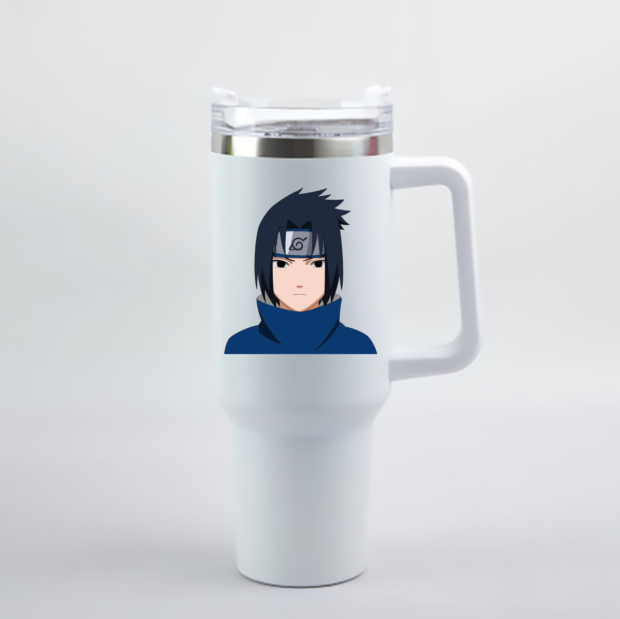 （画像用） NARUTO -ナルト- うちは サスケ Uchiha Sasuke 1200mL車用タンブラー - クリスタルステッカー（プラスチックストロー付き）