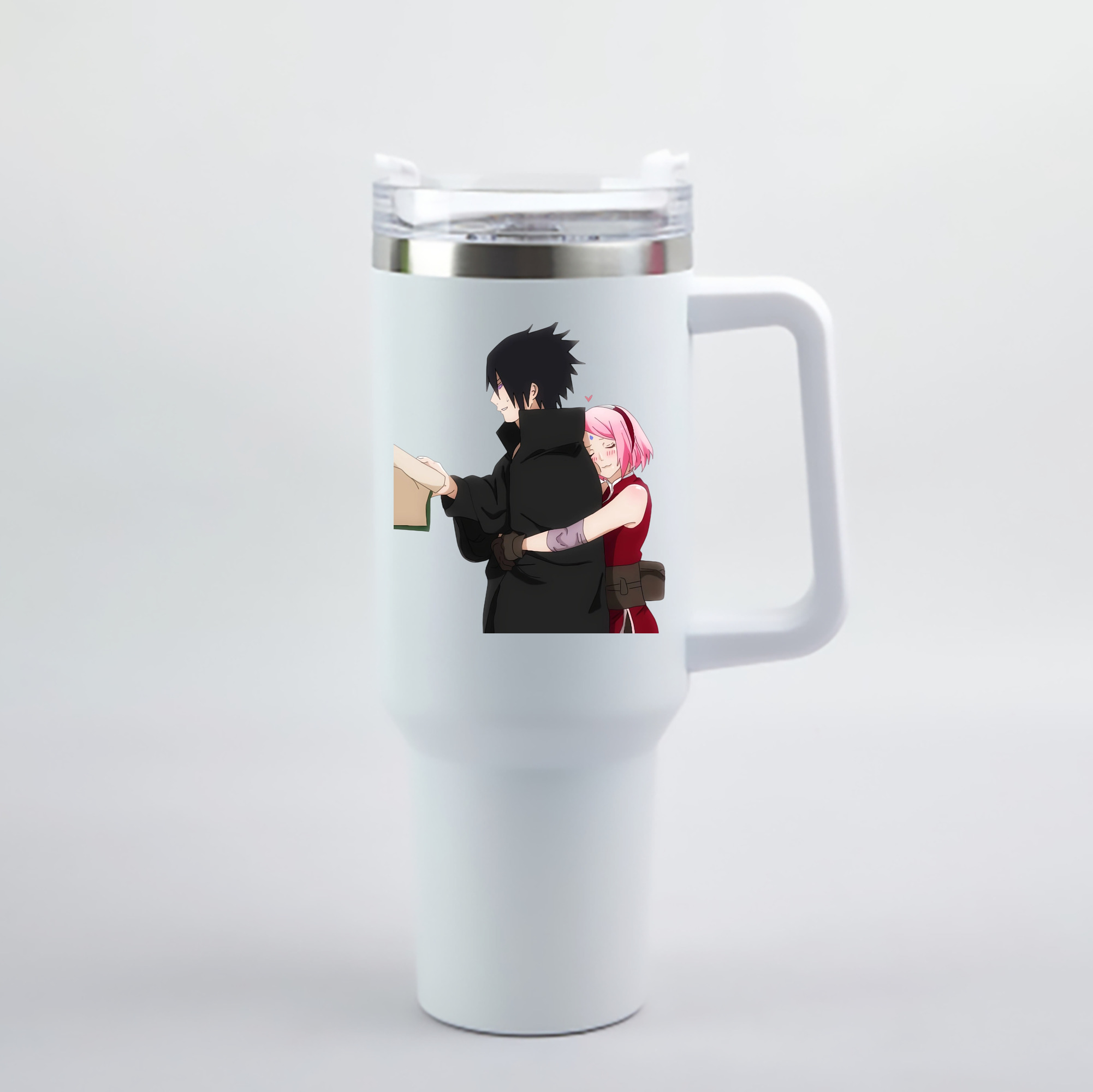 （画像用） NARUTO -ナルト- うちは サスケ Uchiha Sasuke 1200mL車用タンブラー - クリスタルステッカー（プラスチックストロー付き）
