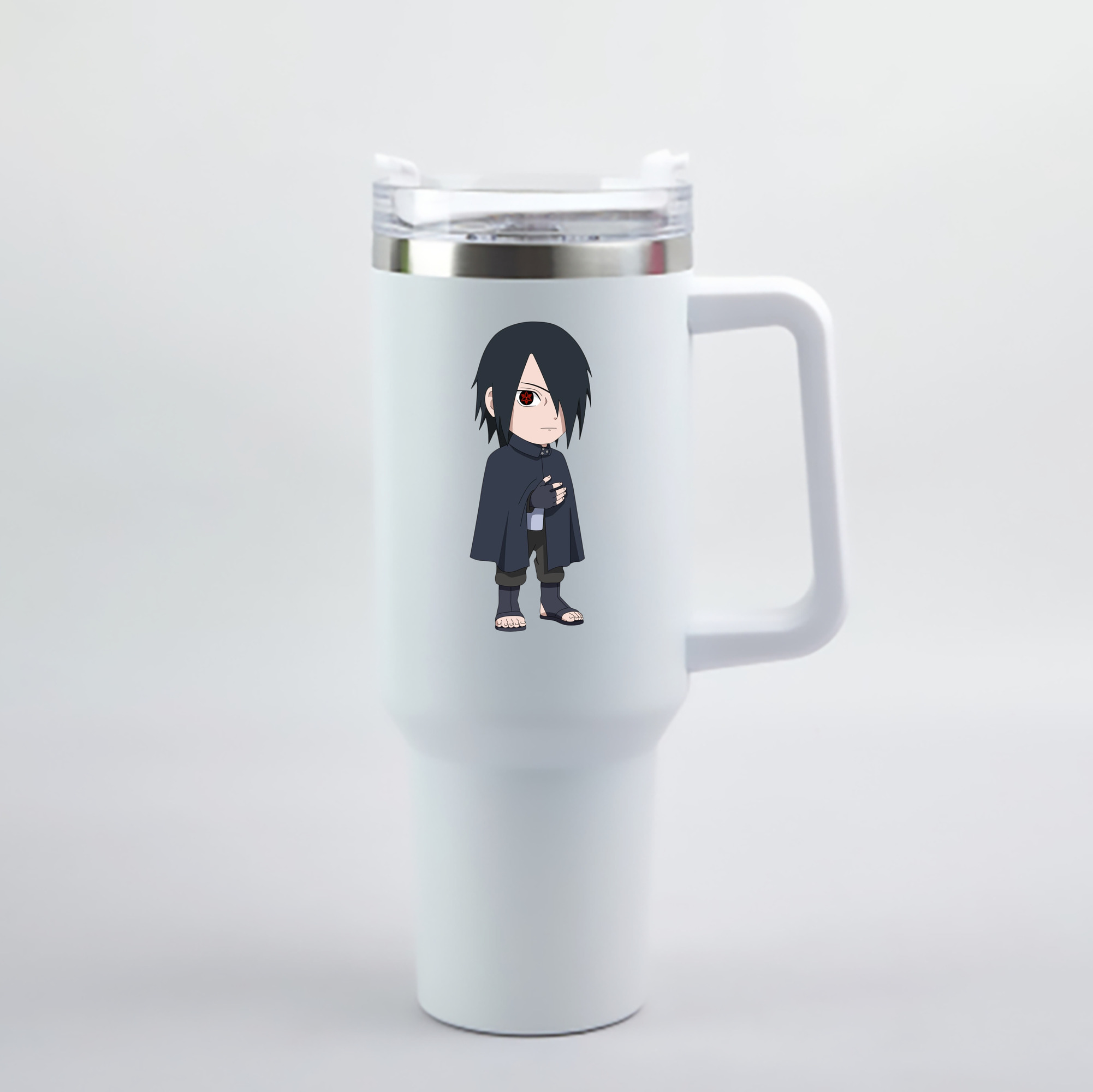 （画像用） NARUTO -ナルト- うちは サスケ Uchiha Sasuke 1200mL車用タンブラー - クリスタルステッカー（プラスチックストロー付き）