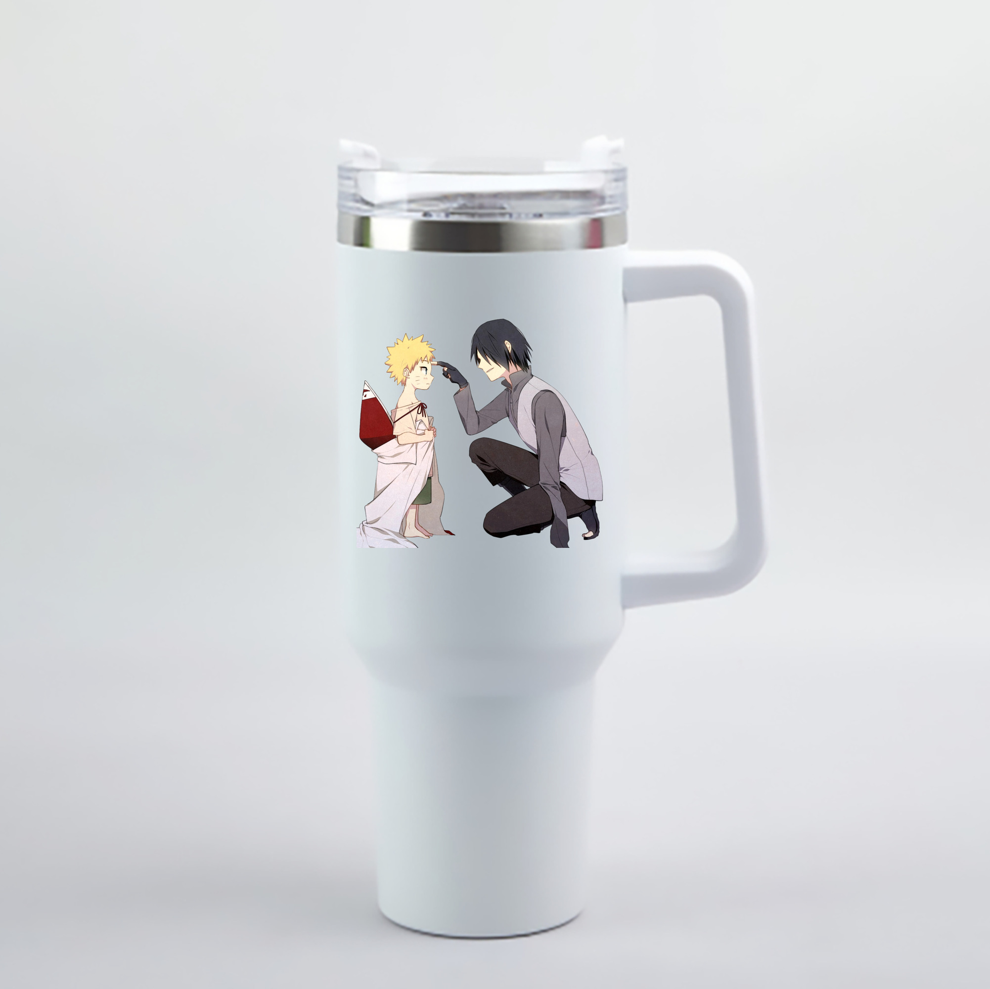 （画像用） NARUTO -ナルト- うちは サスケ Uchiha Sasuke 1200mL車用タンブラー - クリスタルステッカー（プラスチックストロー付き）