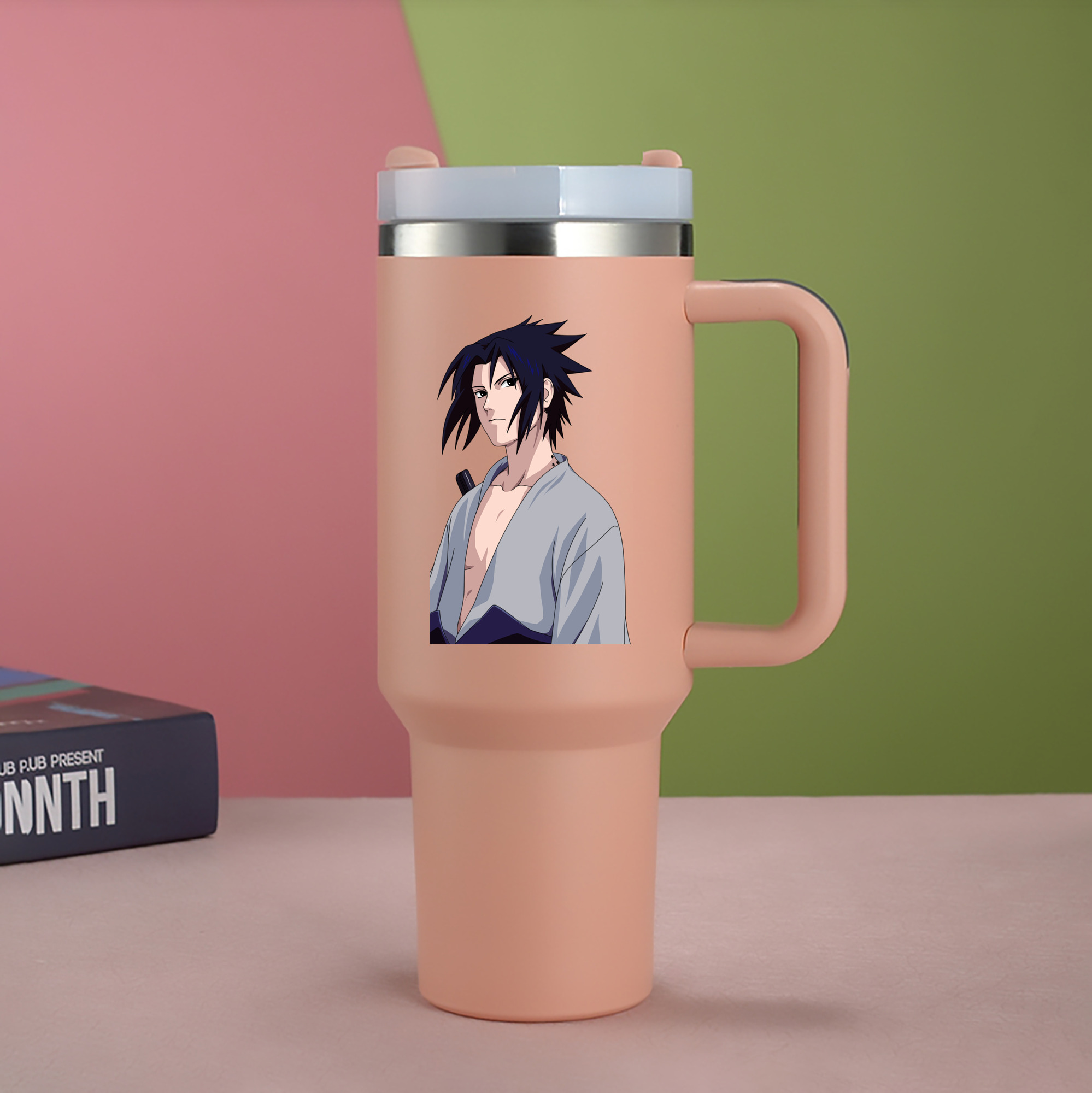（画像用） NARUTO -ナルト- うちは サスケ Uchiha Sasuke 1200mL車用タンブラー（カラープリント）