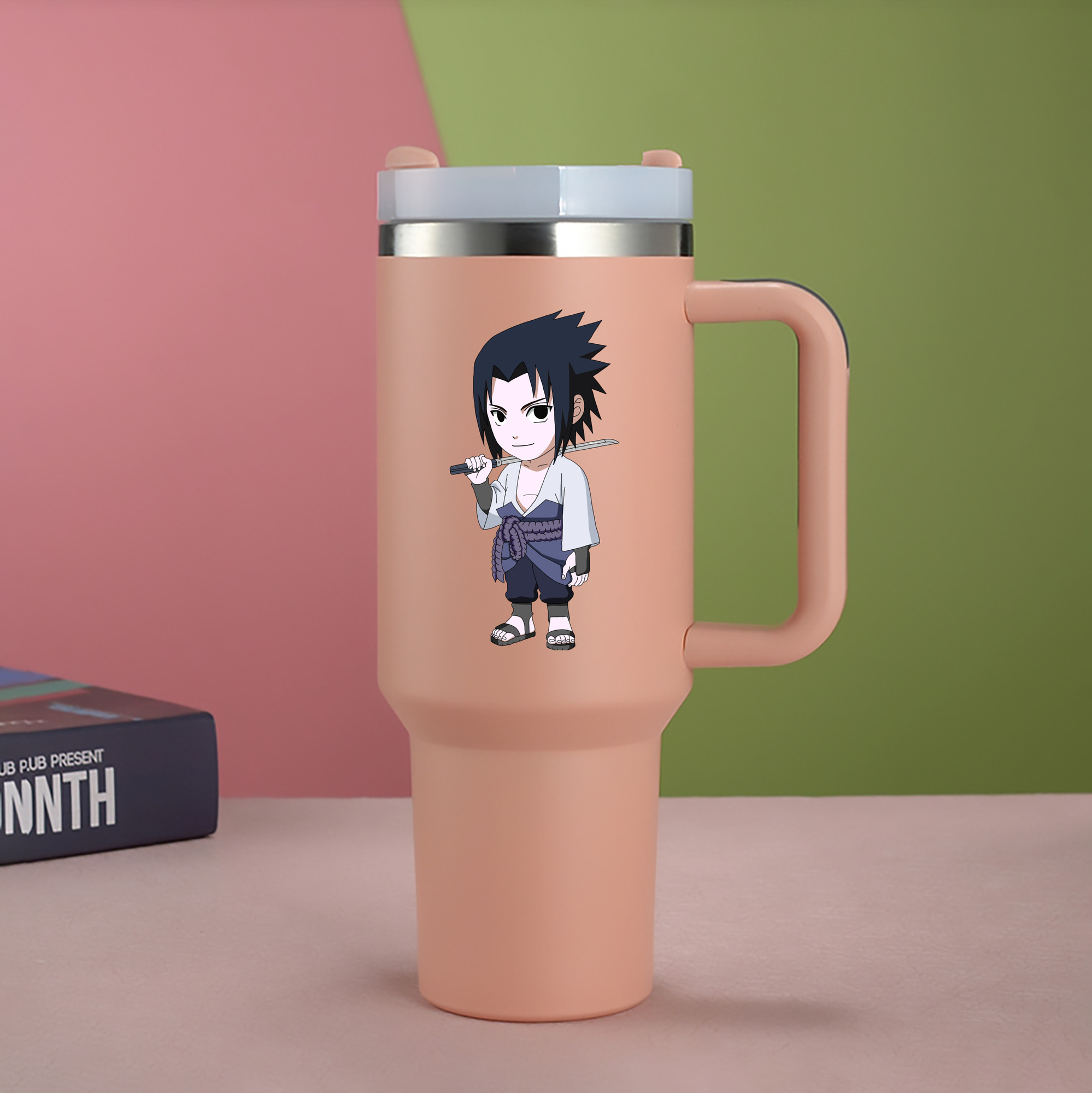 （画像用） NARUTO -ナルト- うちは サスケ Uchiha Sasuke 1200mL車用タンブラー（カラープリント）