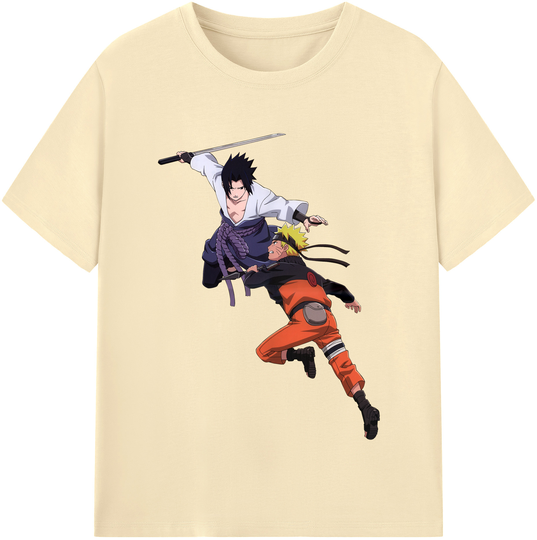 （画像用） NARUTO -ナルト- うちは サスケ Uchiha Sasuke 綿100％半袖Tシャツ（フロントプリント）