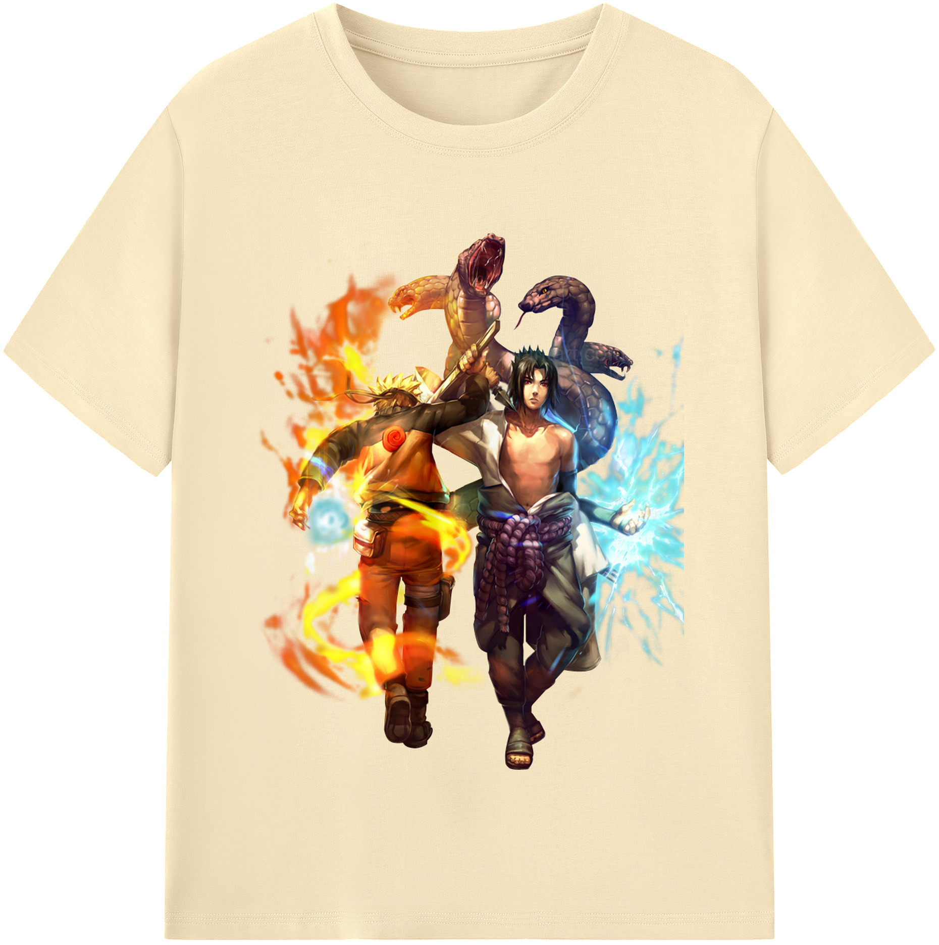 （画像用） NARUTO -ナルト- うちは サスケ Uchiha Sasuke 綿100％半袖Tシャツ（フロントプリント）