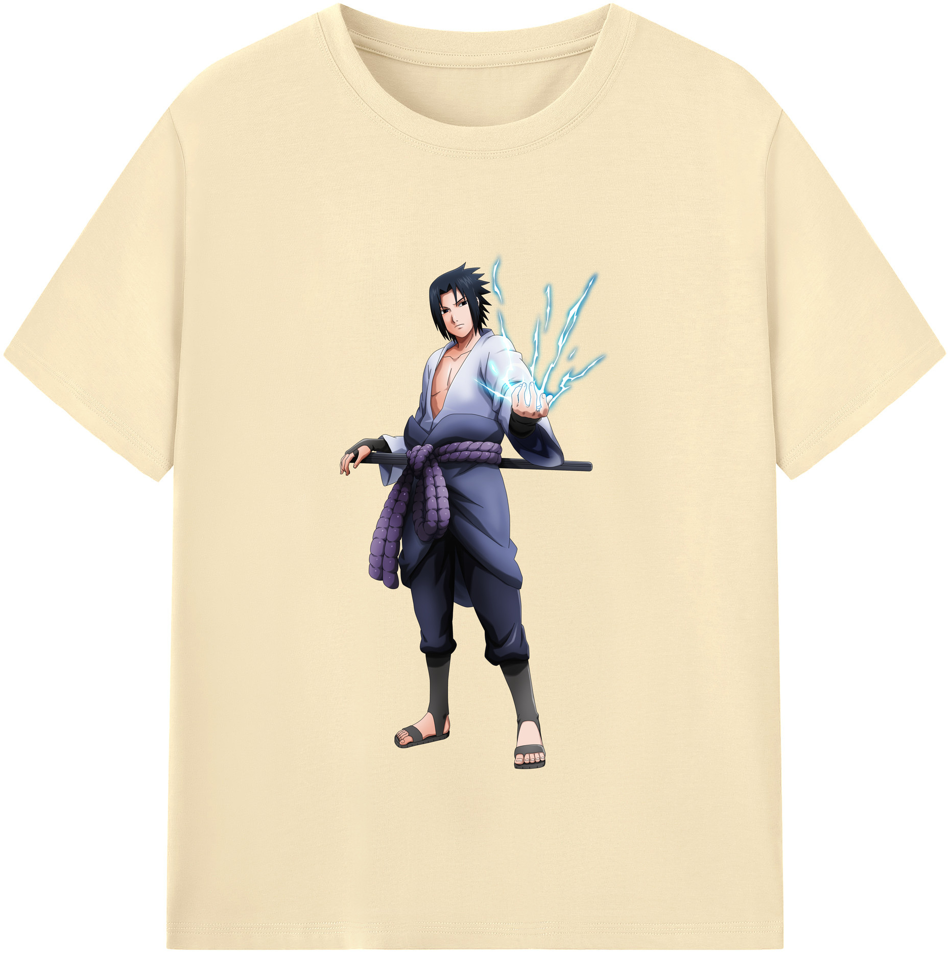 （画像用） NARUTO -ナルト- うちは サスケ Uchiha Sasuke 綿100％半袖Tシャツ（フロントプリント）