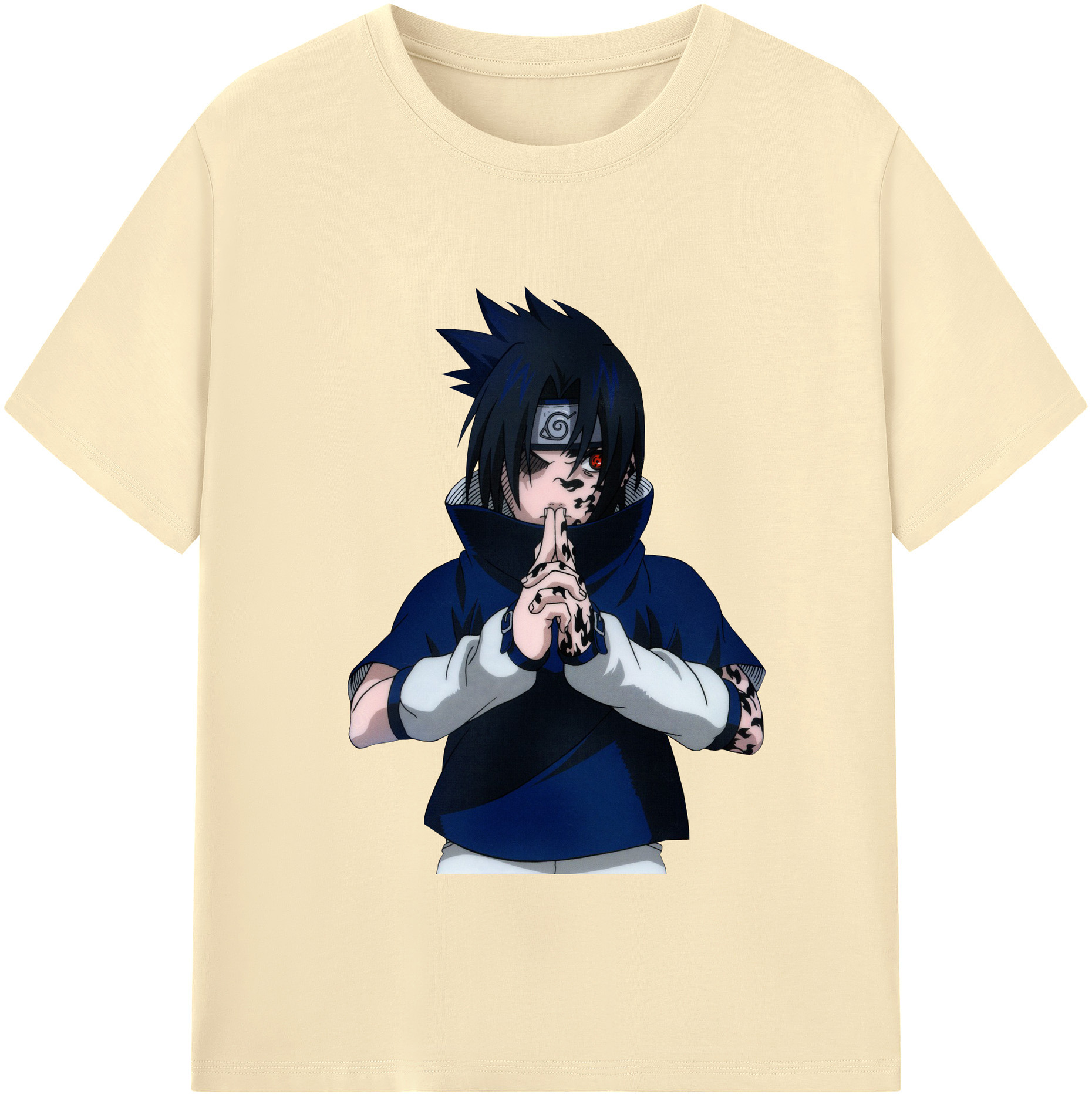 （画像用） NARUTO -ナルト- うちは サスケ Uchiha Sasuke 綿100％半袖Tシャツ（フロントプリント）