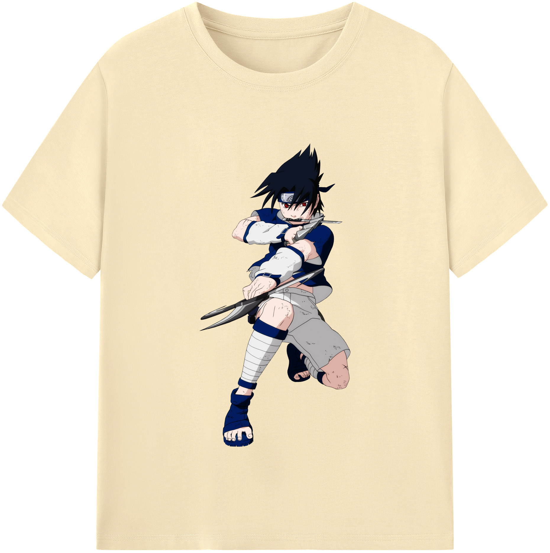 （画像用） NARUTO -ナルト- うちは サスケ Uchiha Sasuke 綿100％半袖Tシャツ（フロントプリント）
