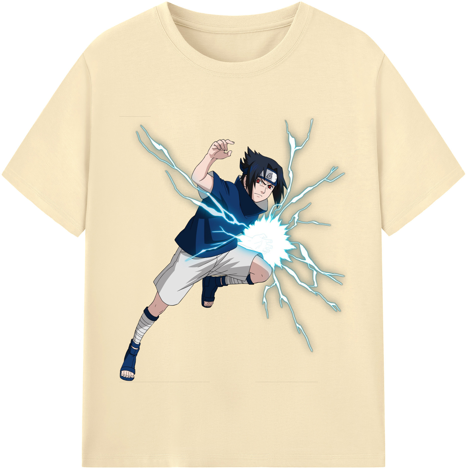 （画像用） NARUTO -ナルト- うちは サスケ Uchiha Sasuke 綿100％半袖Tシャツ（フロントプリント）