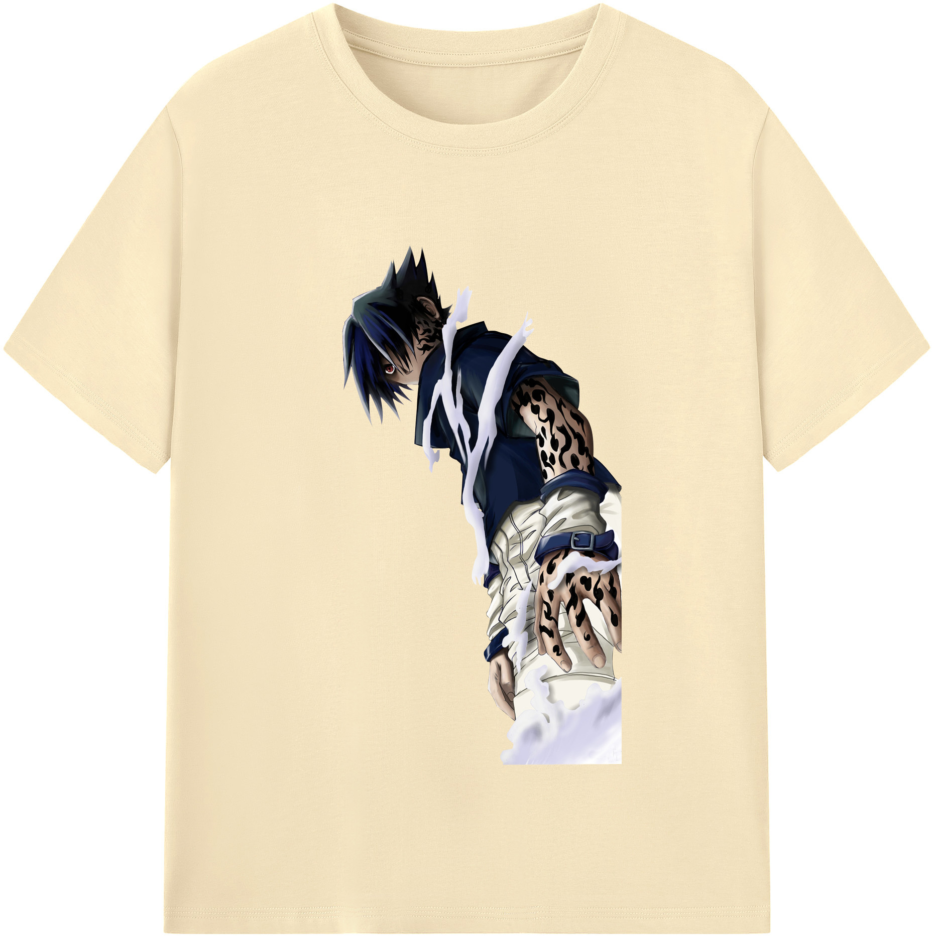 （画像用） NARUTO -ナルト- うちは サスケ Uchiha Sasuke 綿100％半袖Tシャツ（フロントプリント）