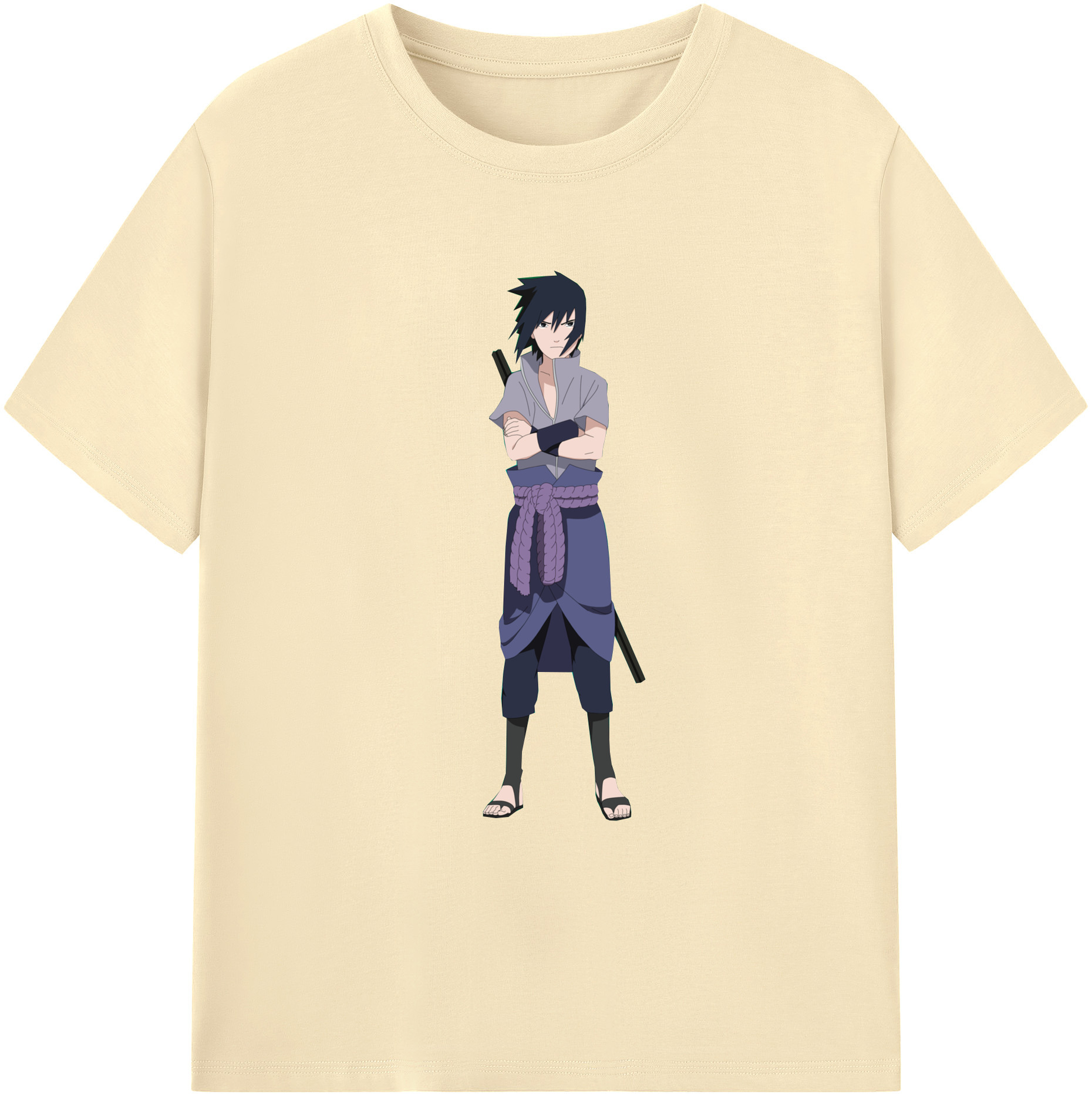 （画像用） NARUTO -ナルト- うちは サスケ Uchiha Sasuke 綿100％半袖Tシャツ（フロントプリント）