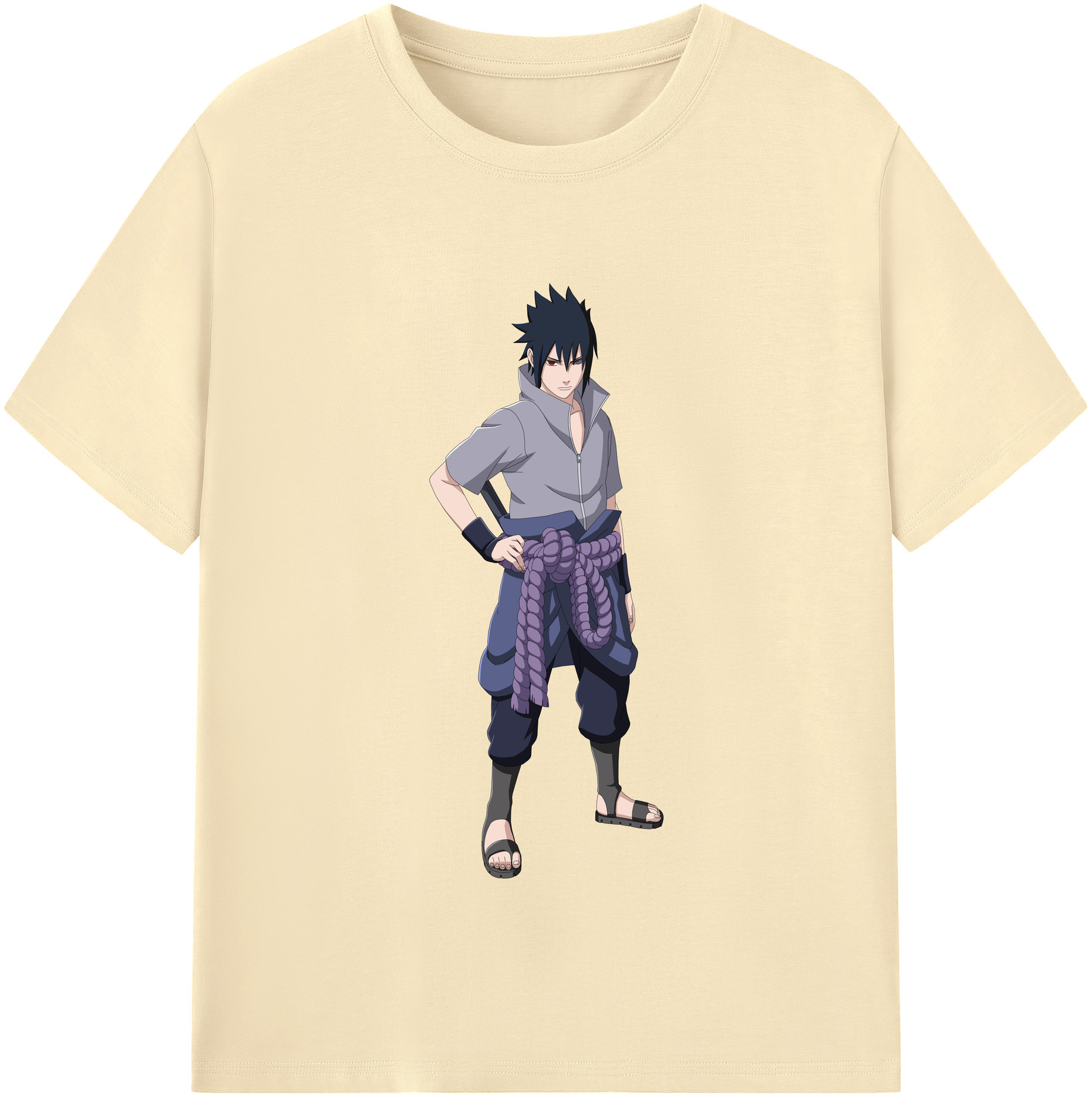 （画像用） NARUTO -ナルト- うちは サスケ Uchiha Sasuke 綿100％半袖Tシャツ（フロントプリント）