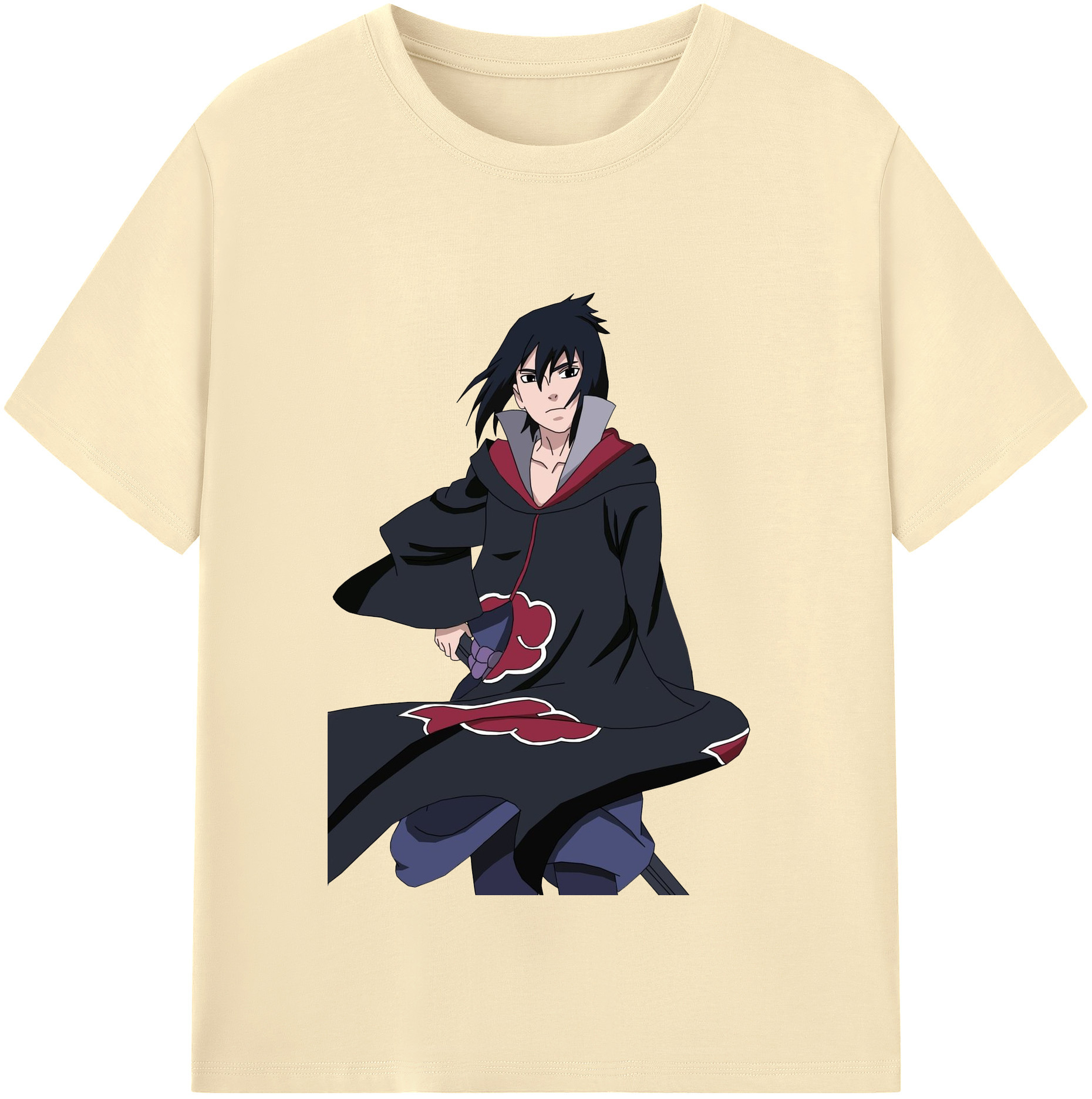 （画像用） NARUTO -ナルト- うちは サスケ Uchiha Sasuke 綿100％半袖Tシャツ（フロントプリント）