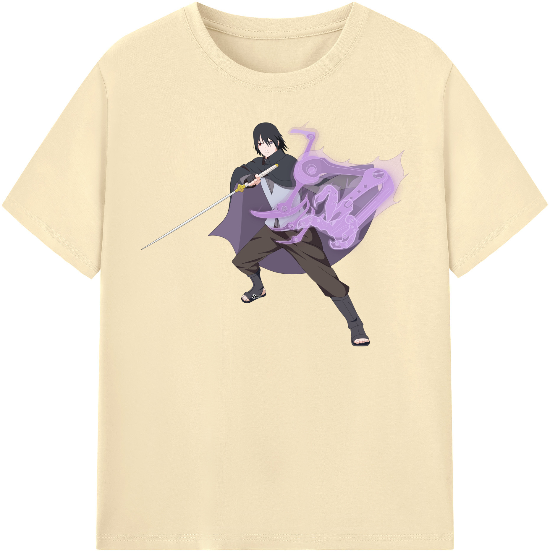 （画像用） NARUTO -ナルト- うちは サスケ Uchiha Sasuke 綿100％半袖Tシャツ（フロントプリント）
