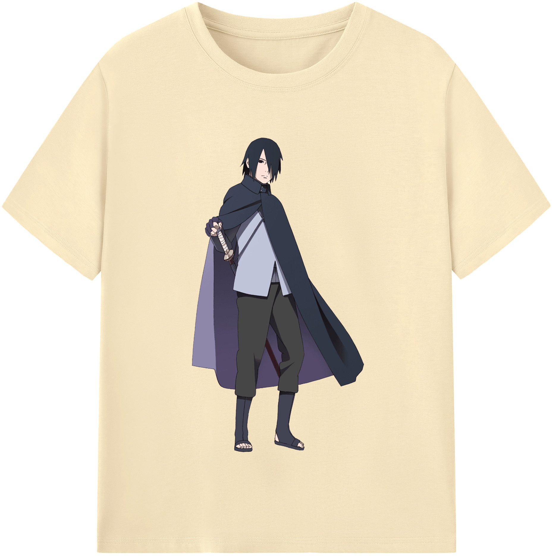 （画像用） NARUTO -ナルト- うちは サスケ Uchiha Sasuke 綿100％半袖Tシャツ（フロントプリント）