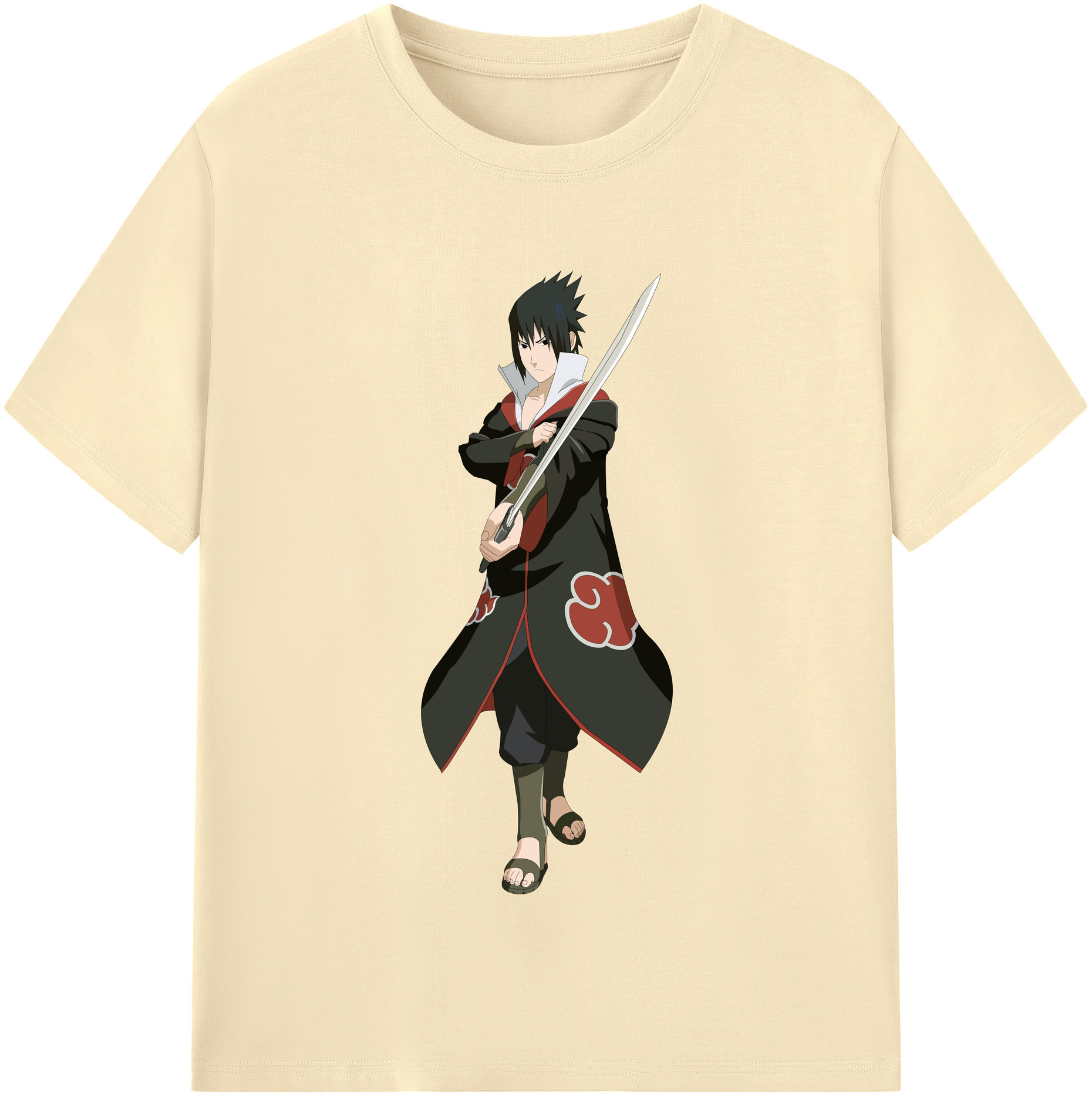 （画像用） NARUTO -ナルト- うちは サスケ Uchiha Sasuke 綿100％半袖Tシャツ（フロントプリント）