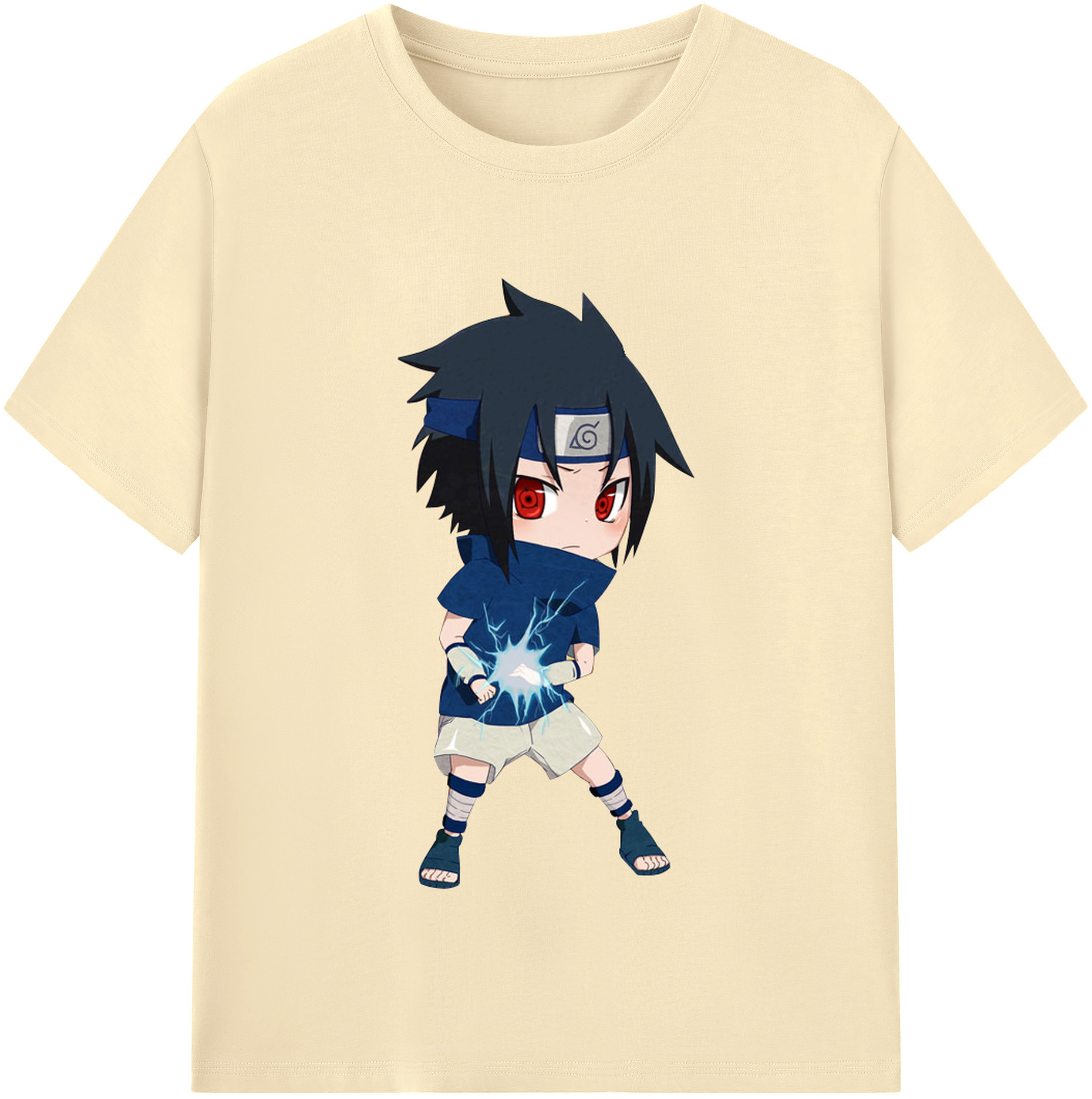 （画像用） NARUTO -ナルト- うちは サスケ Uchiha Sasuke 綿100％半袖Tシャツ（フロントプリント）
