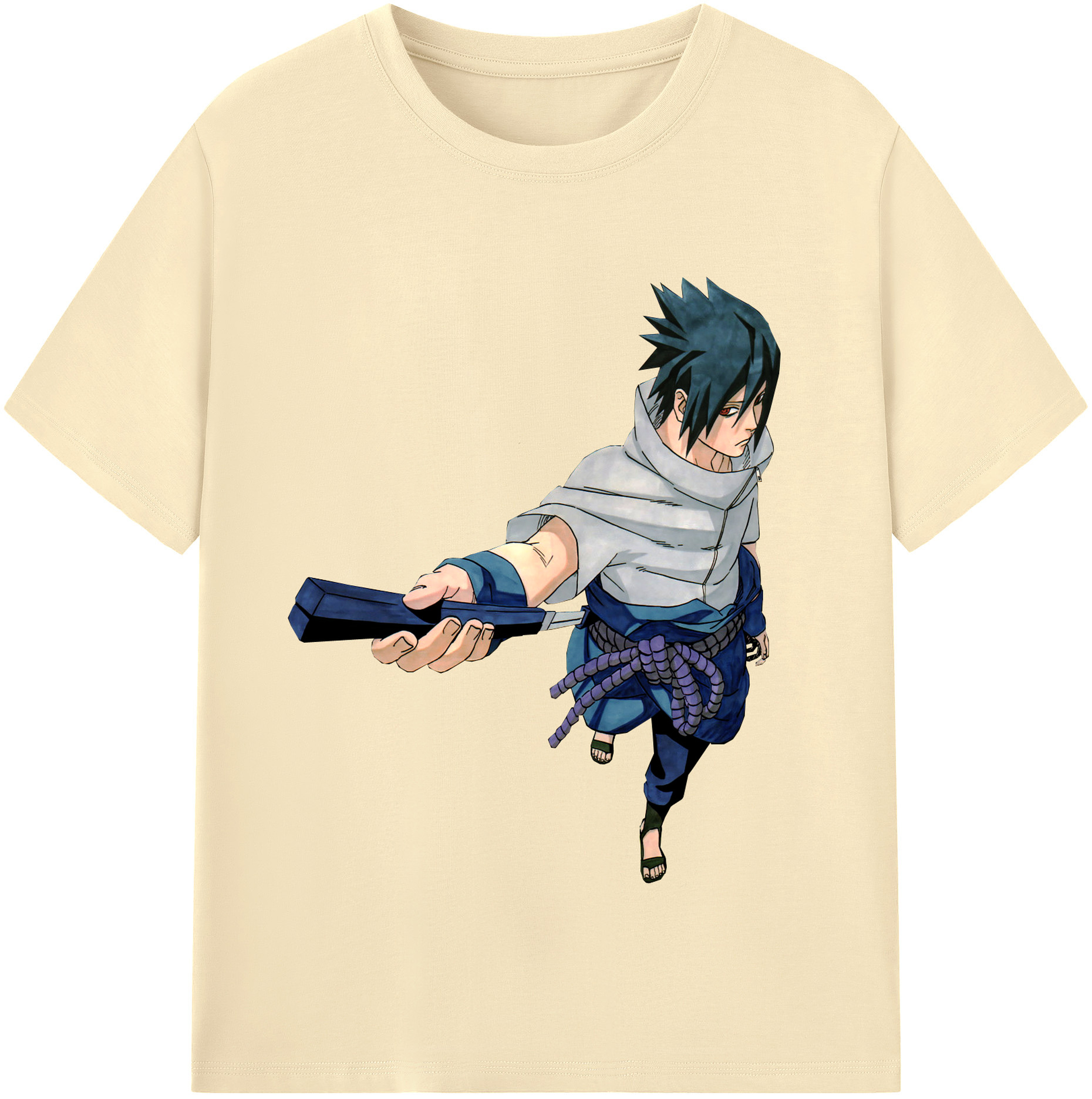 （画像用） NARUTO -ナルト- うちは サスケ Uchiha Sasuke 綿100％半袖Tシャツ（フロントプリント）