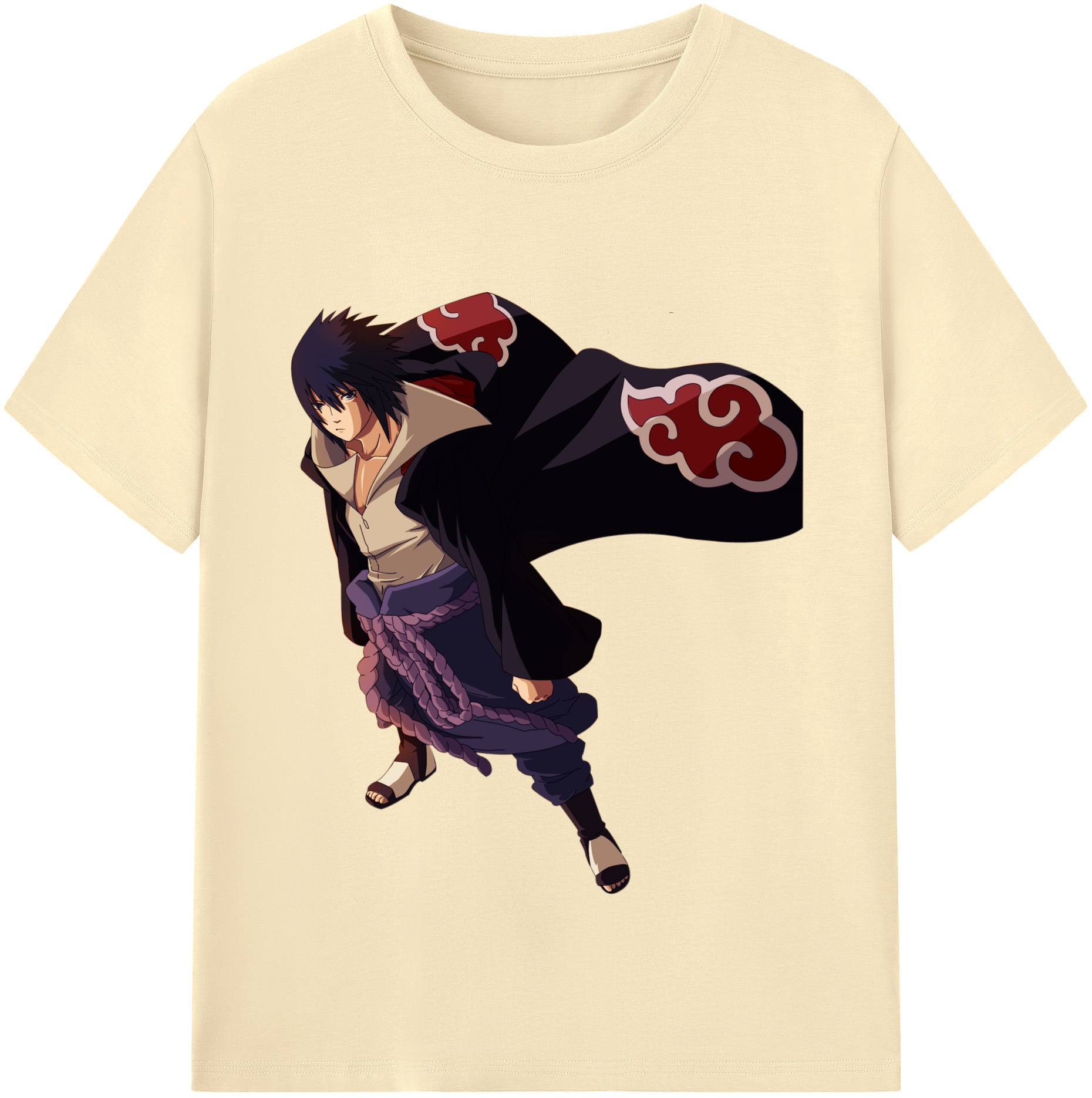 （画像用） NARUTO -ナルト- うちは サスケ Uchiha Sasuke 綿100％半袖Tシャツ（フロントプリント）