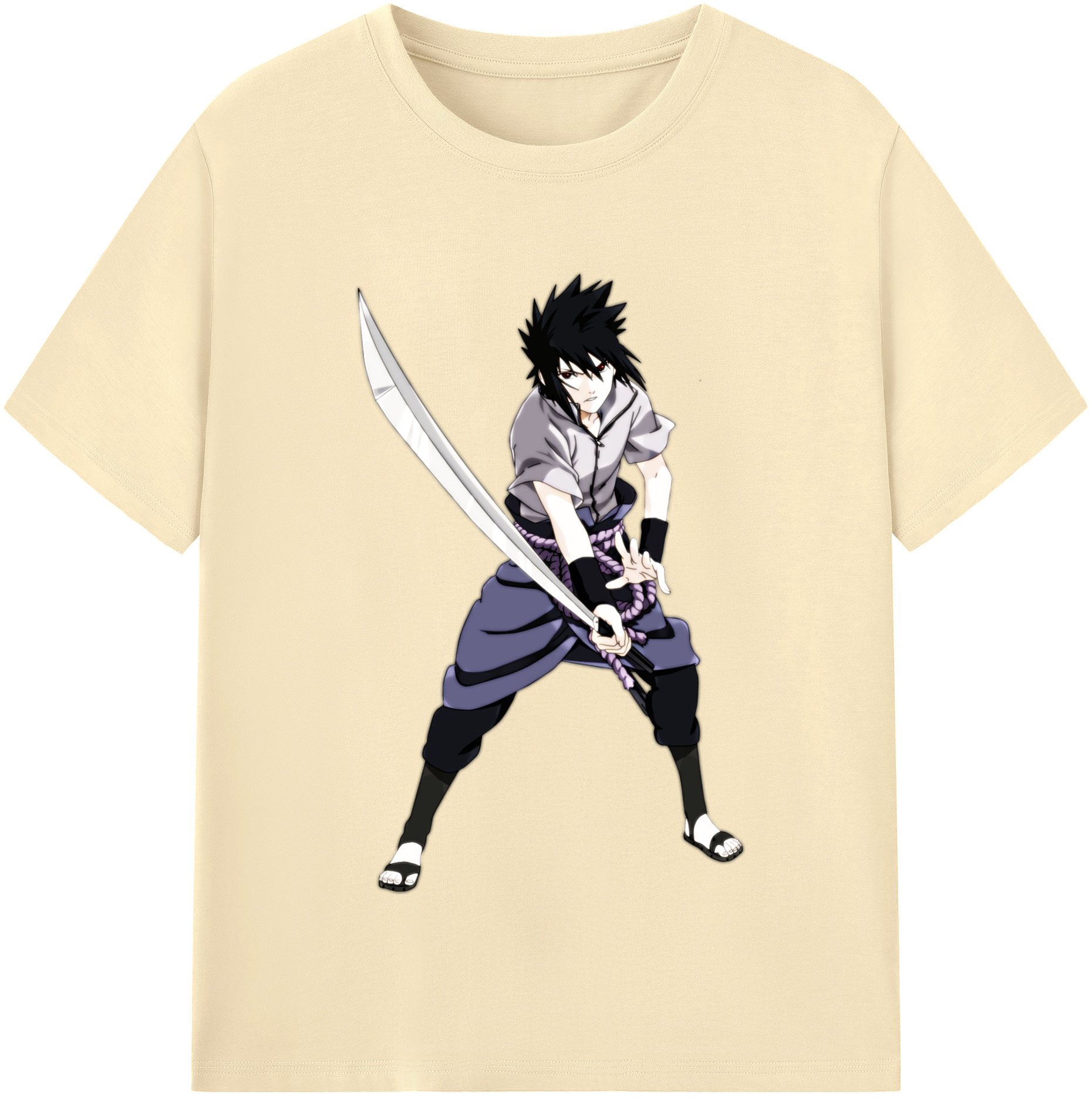 （画像用） NARUTO -ナルト- うちは サスケ Uchiha Sasuke 綿100％半袖Tシャツ（フロントプリント）