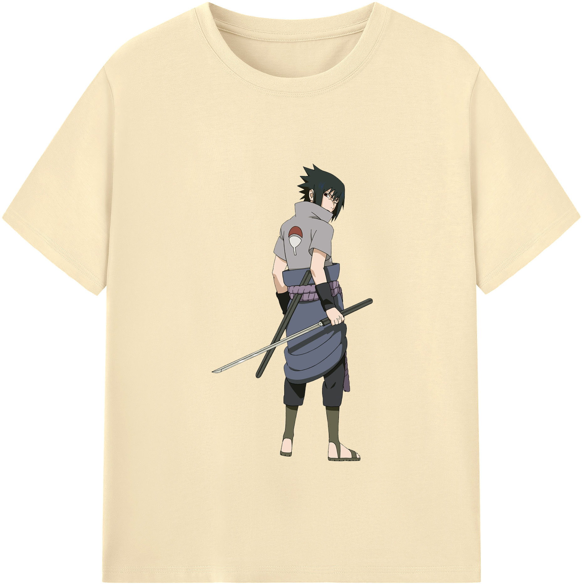 （画像用） NARUTO -ナルト- うちは サスケ Uchiha Sasuke 綿100％半袖Tシャツ（フロントプリント）