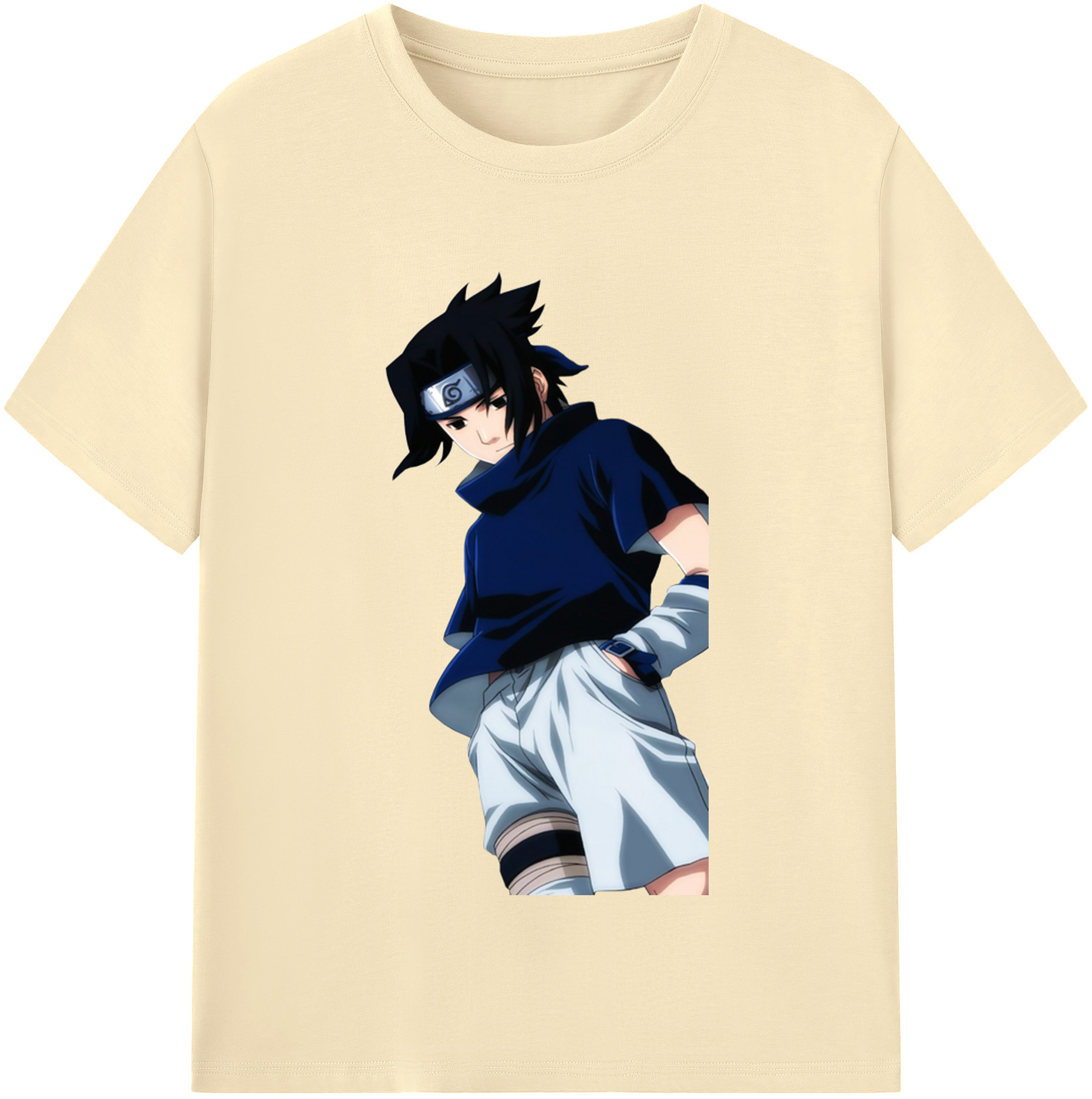 （画像用） NARUTO -ナルト- うちは サスケ Uchiha Sasuke 綿100％半袖Tシャツ（フロントプリント）