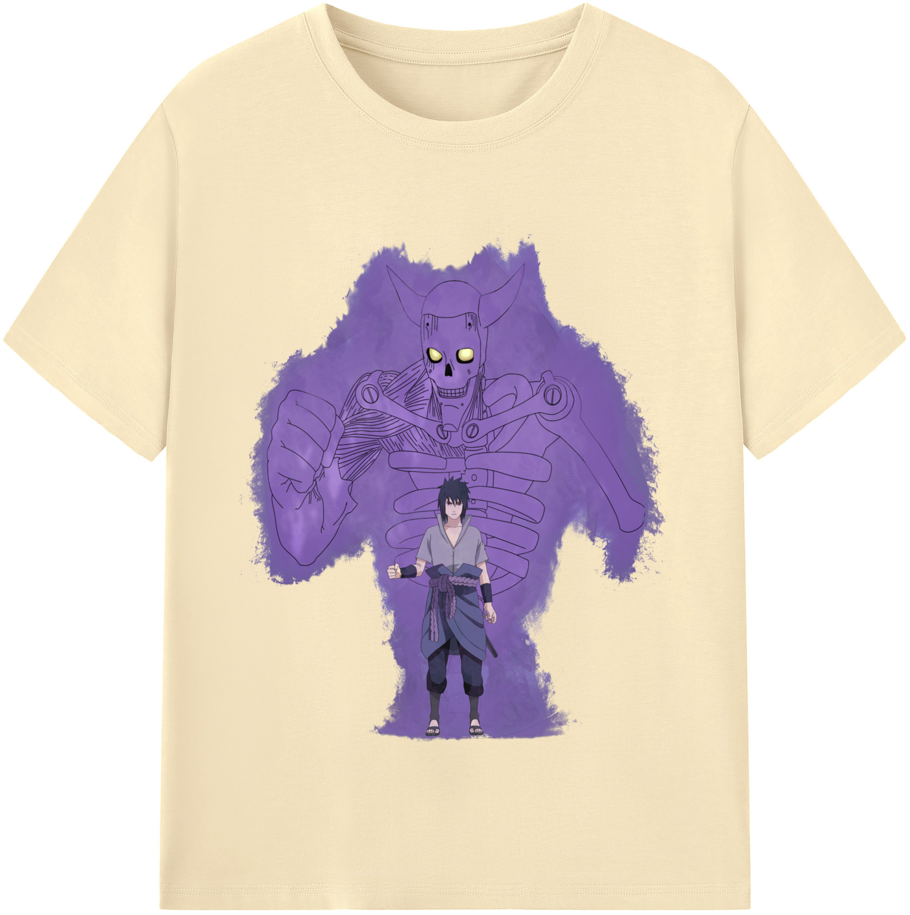 （画像用） NARUTO -ナルト- うちは サスケ Uchiha Sasuke 綿100％半袖Tシャツ（フロントプリント）
