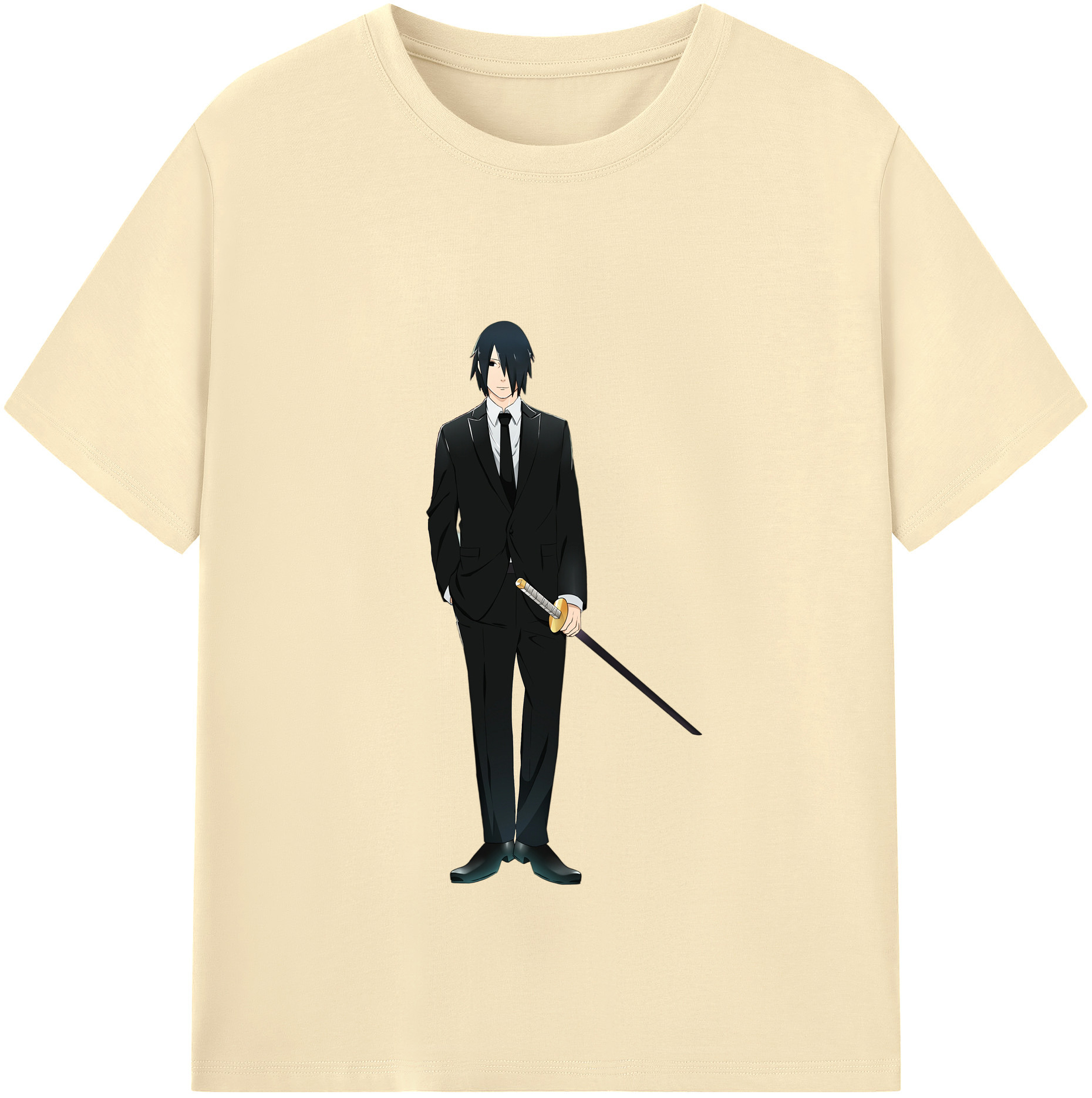 （画像用） NARUTO -ナルト- うちは サスケ Uchiha Sasuke 綿100％半袖Tシャツ（フロントプリント）