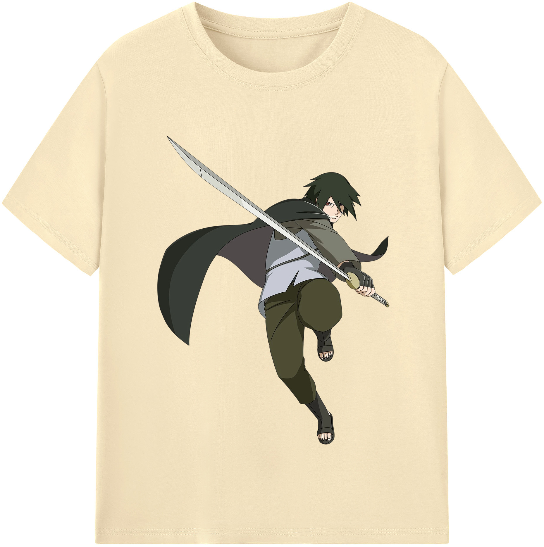 （画像用） NARUTO -ナルト- うちは サスケ Uchiha Sasuke 綿100％半袖Tシャツ（フロントプリント）