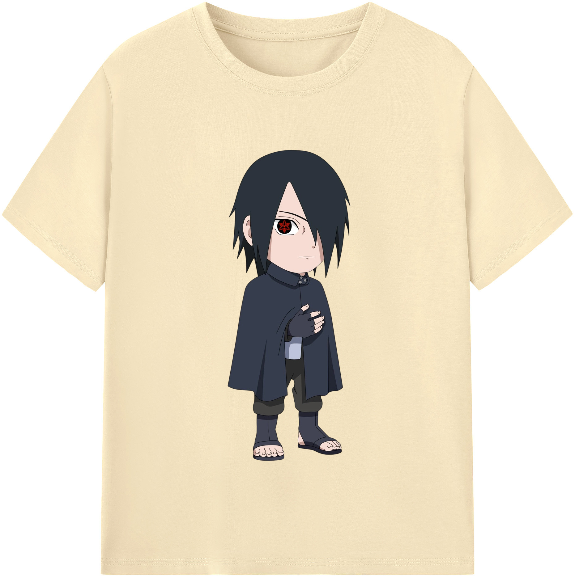 （画像用） NARUTO -ナルト- うちは サスケ Uchiha Sasuke 綿100％半袖Tシャツ（フロントプリント）