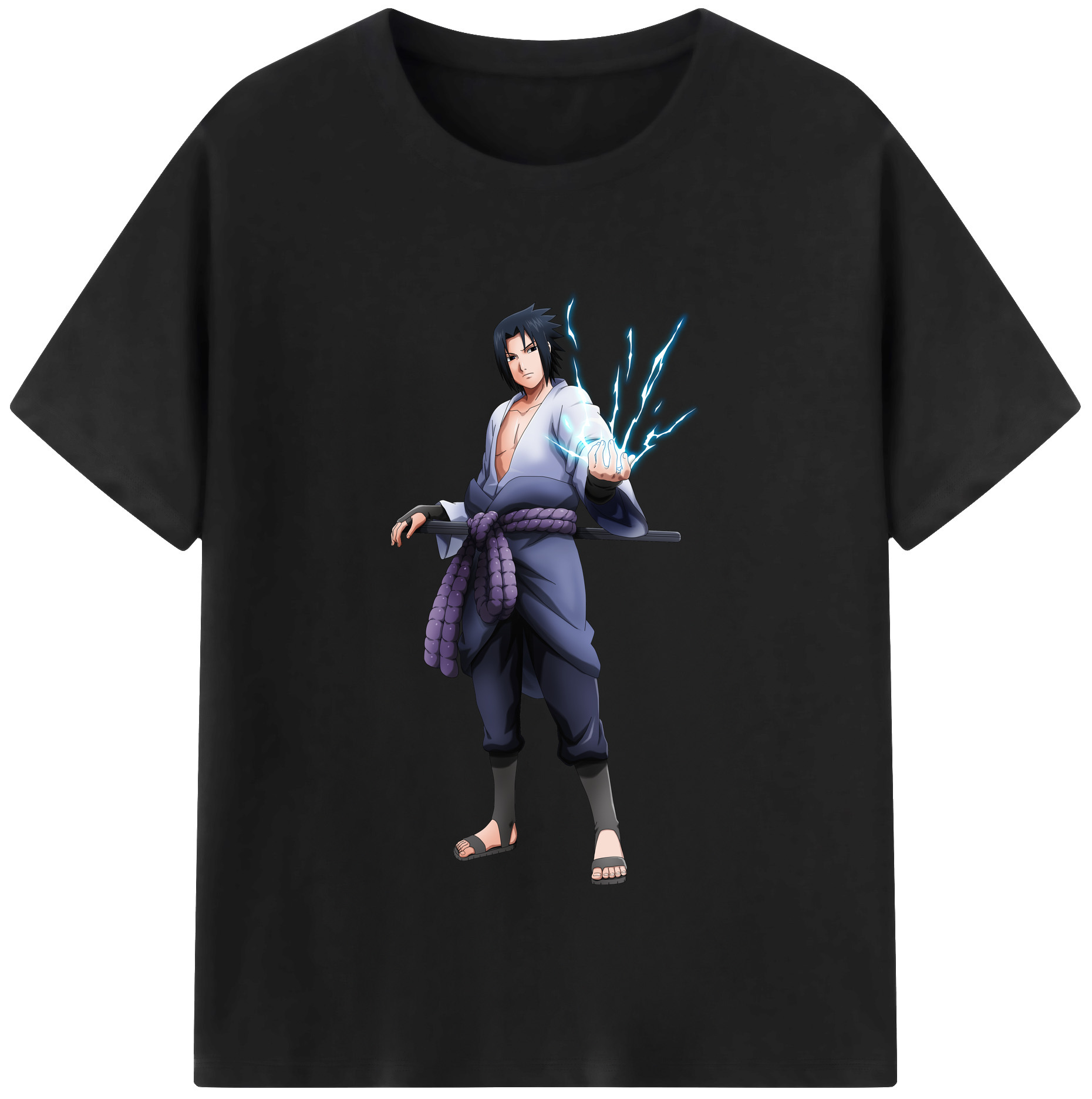 （画像用） NARUTO -ナルト- うちは サスケ Uchiha Sasuke 綿100％半袖Tシャツ（フロントプリント）