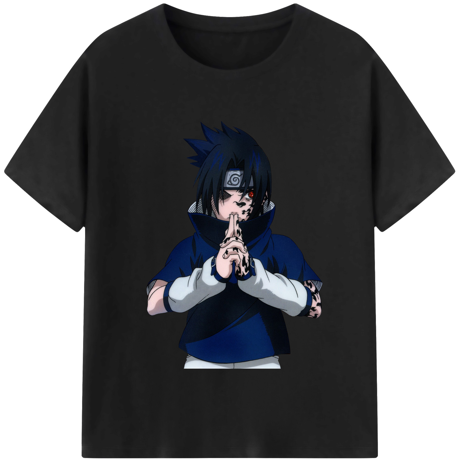 （画像用） NARUTO -ナルト- うちは サスケ Uchiha Sasuke 綿100％半袖Tシャツ（フロントプリント）