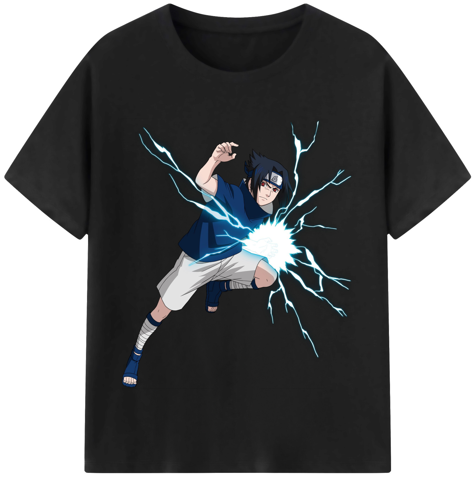 （画像用） NARUTO -ナルト- うちは サスケ Uchiha Sasuke 綿100％半袖Tシャツ（フロントプリント）