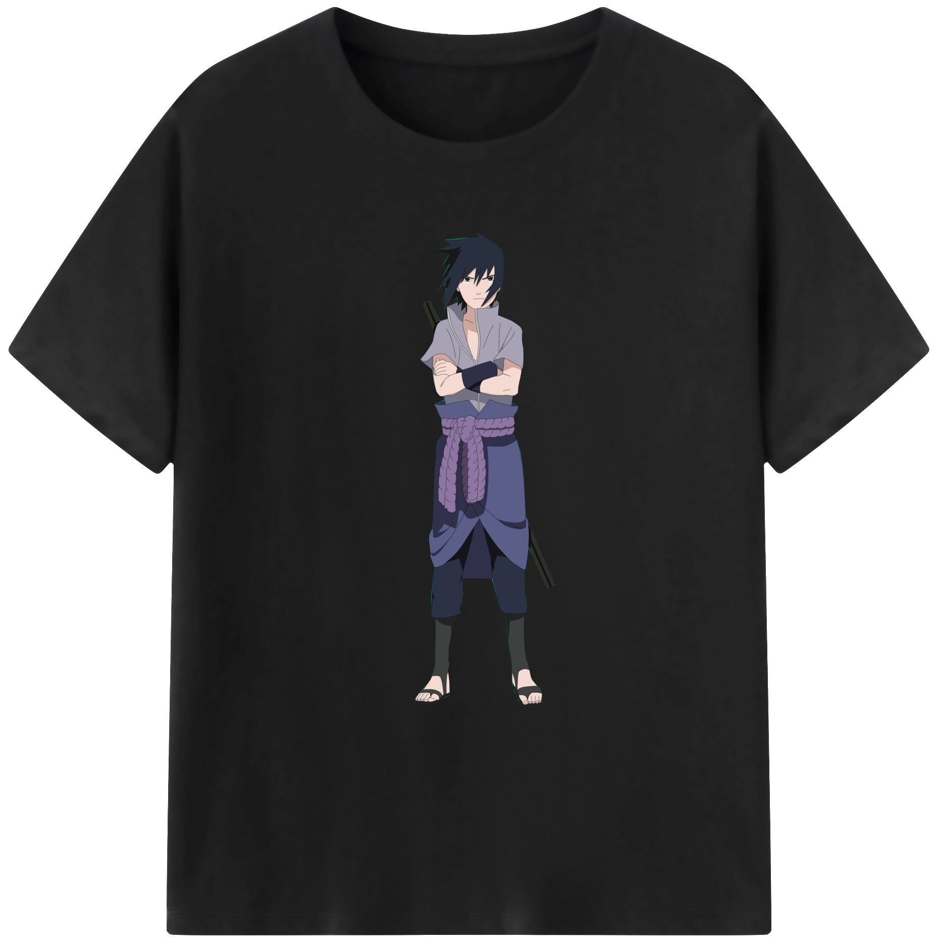 （画像用） NARUTO -ナルト- うちは サスケ Uchiha Sasuke 綿100％半袖Tシャツ（フロントプリント）