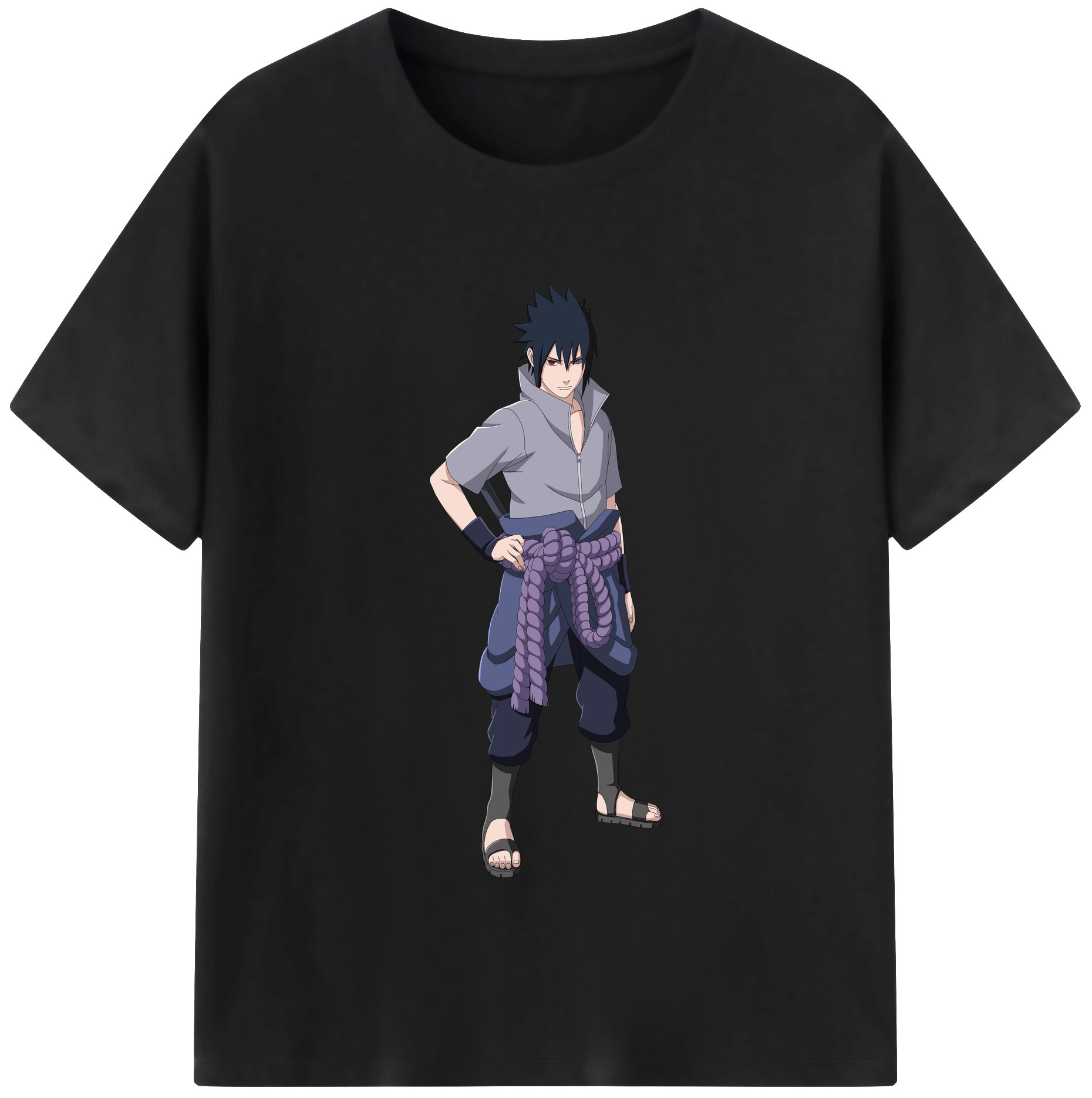 （画像用） NARUTO -ナルト- うちは サスケ Uchiha Sasuke 綿100％半袖Tシャツ（フロントプリント）