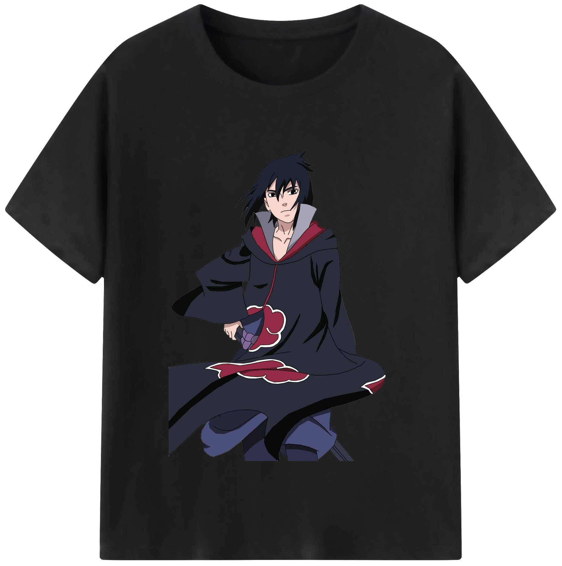 （画像用） NARUTO -ナルト- うちは サスケ Uchiha Sasuke 綿100％半袖Tシャツ（フロントプリント）