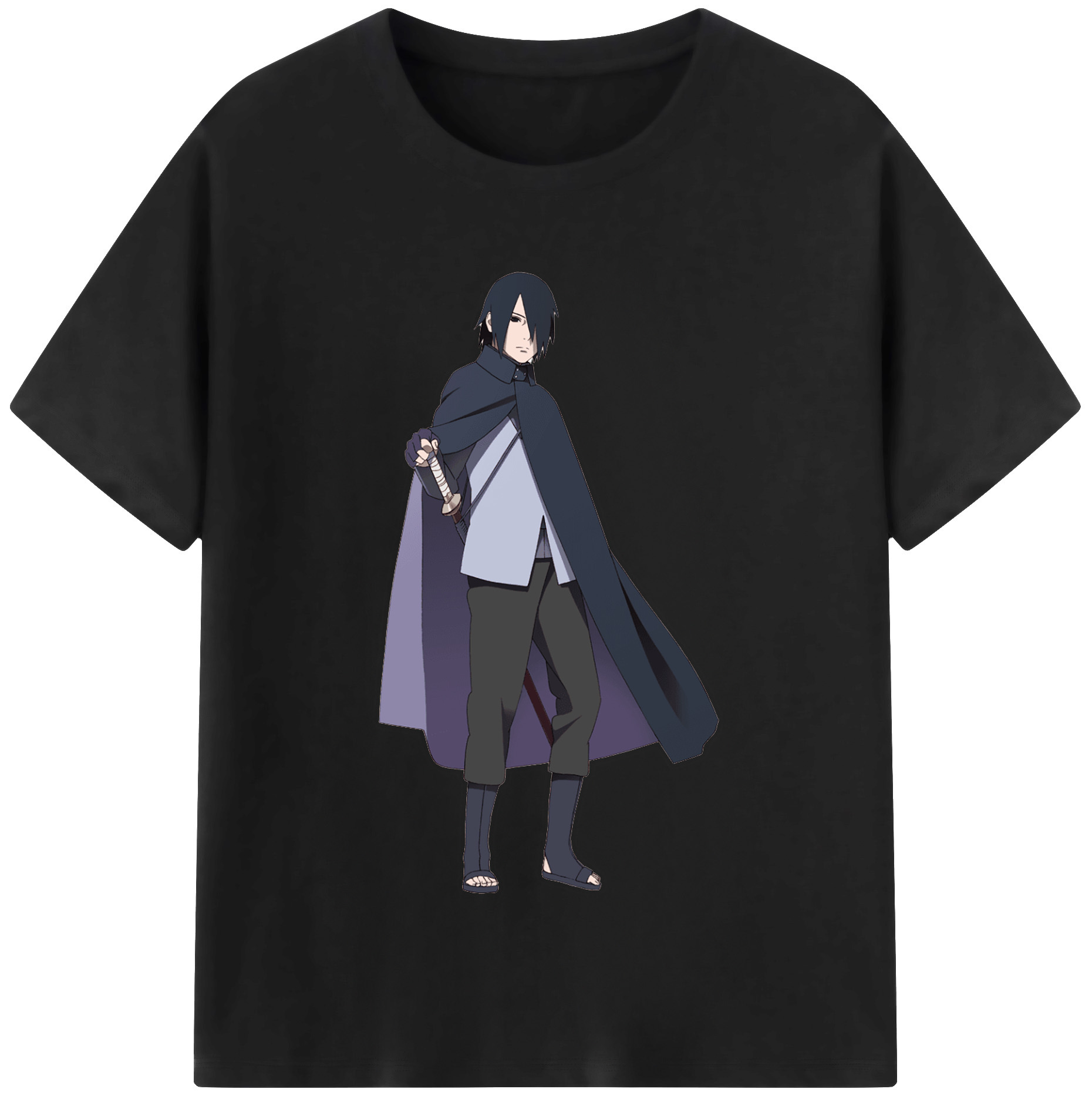 （画像用） NARUTO -ナルト- うちは サスケ Uchiha Sasuke 綿100％半袖Tシャツ（フロントプリント）