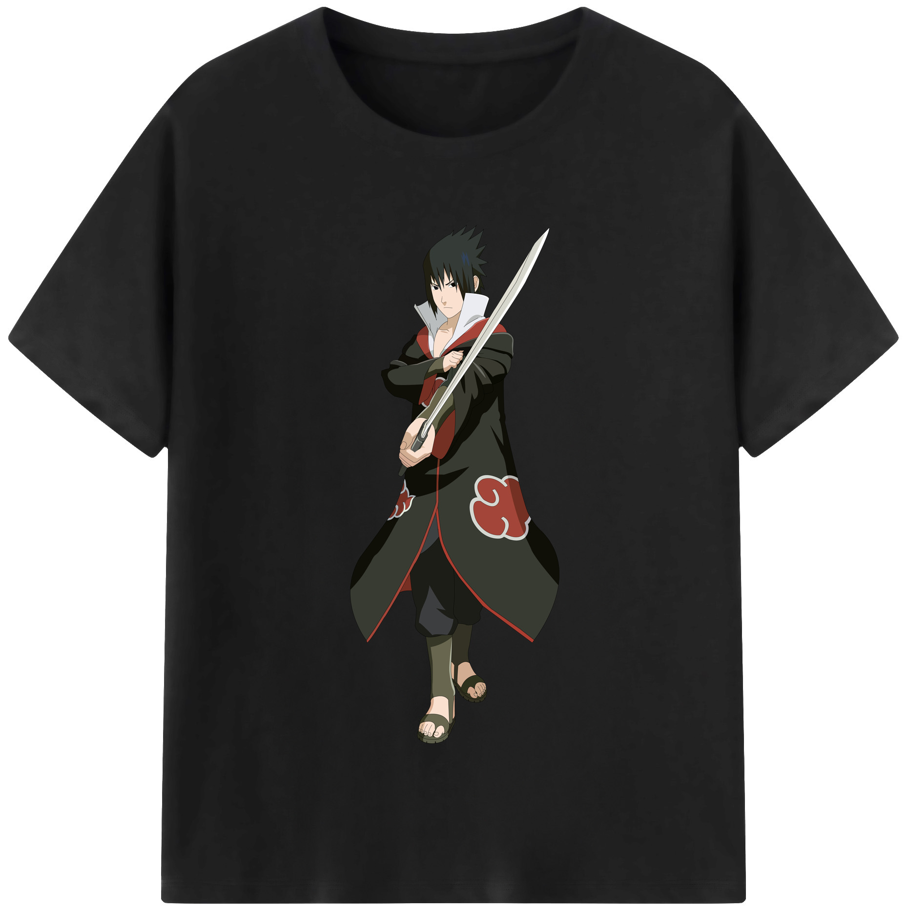 （画像用） NARUTO -ナルト- うちは サスケ Uchiha Sasuke 綿100％半袖Tシャツ（フロントプリント）