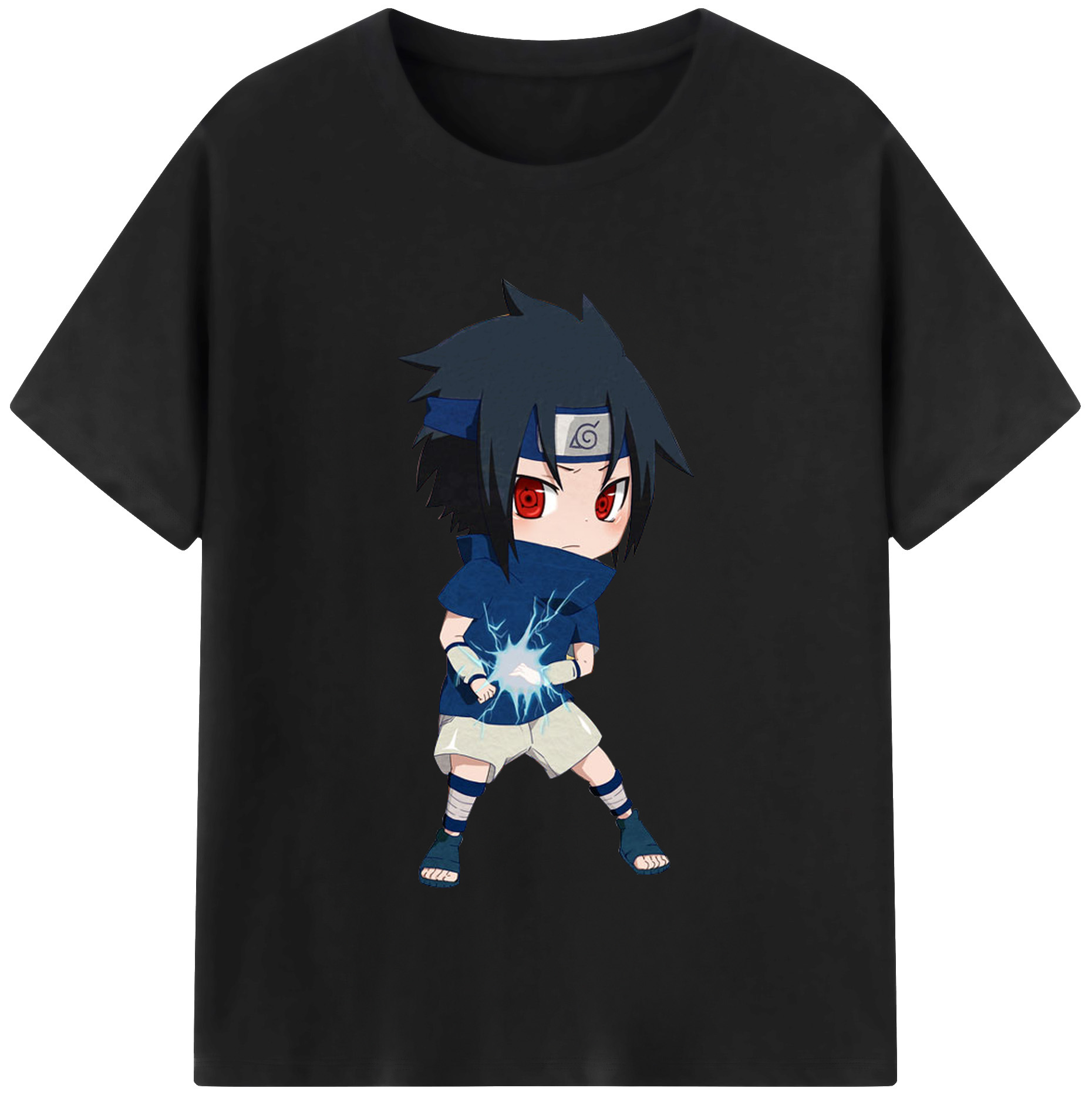 （画像用） NARUTO -ナルト- うちは サスケ Uchiha Sasuke 綿100％半袖Tシャツ（フロントプリント）