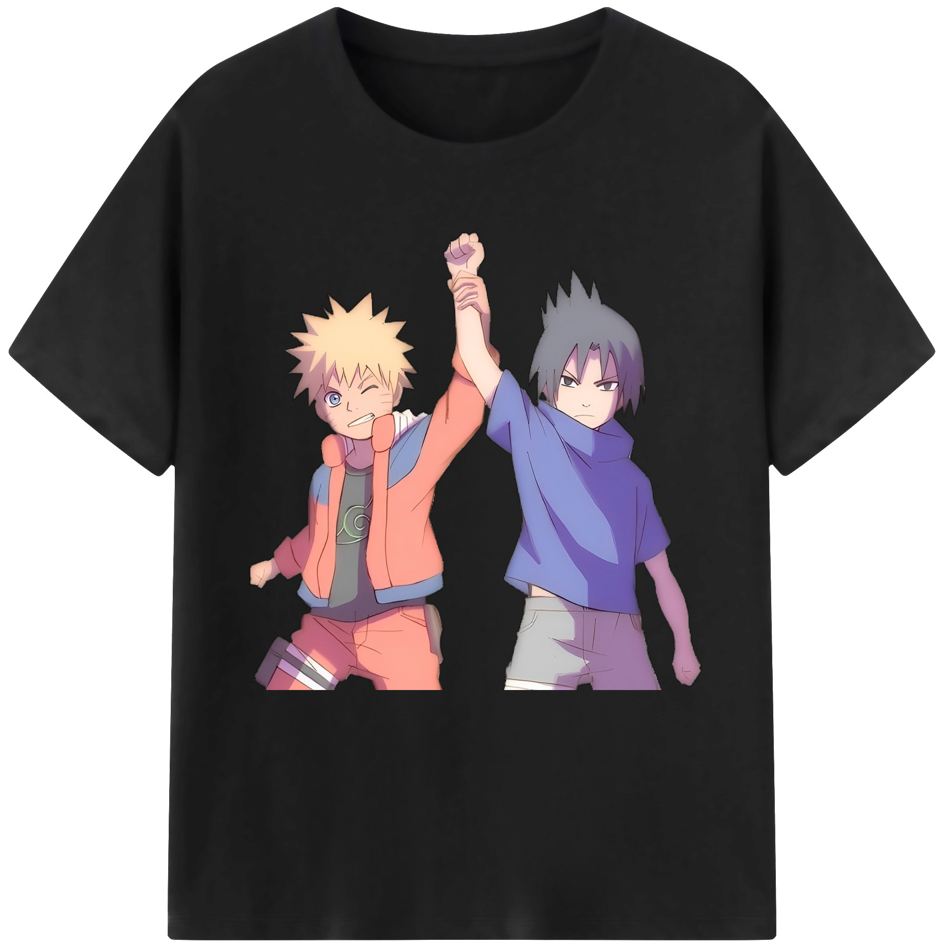 （画像用） NARUTO -ナルト- うちは サスケ Uchiha Sasuke 綿100％半袖Tシャツ（フロントプリント）