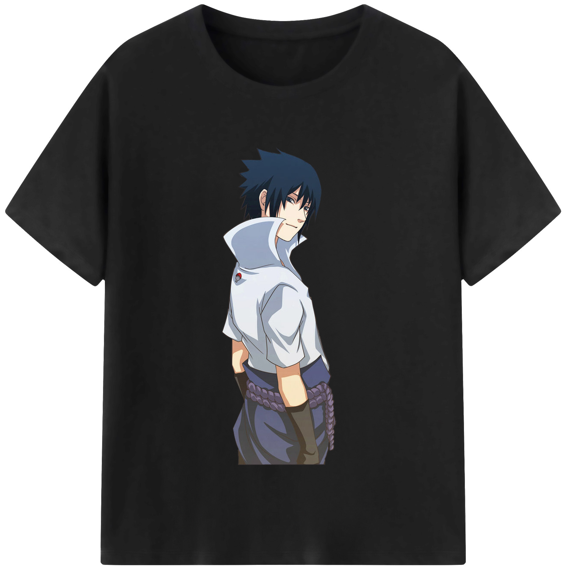 （画像用） NARUTO -ナルト- うちは サスケ Uchiha Sasuke 綿100％半袖Tシャツ（フロントプリント）