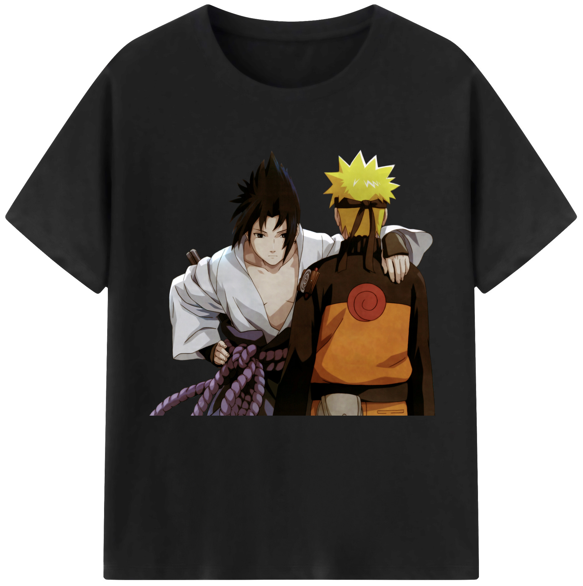 （画像用） NARUTO -ナルト- うちは サスケ Uchiha Sasuke 綿100％半袖Tシャツ（フロントプリント）