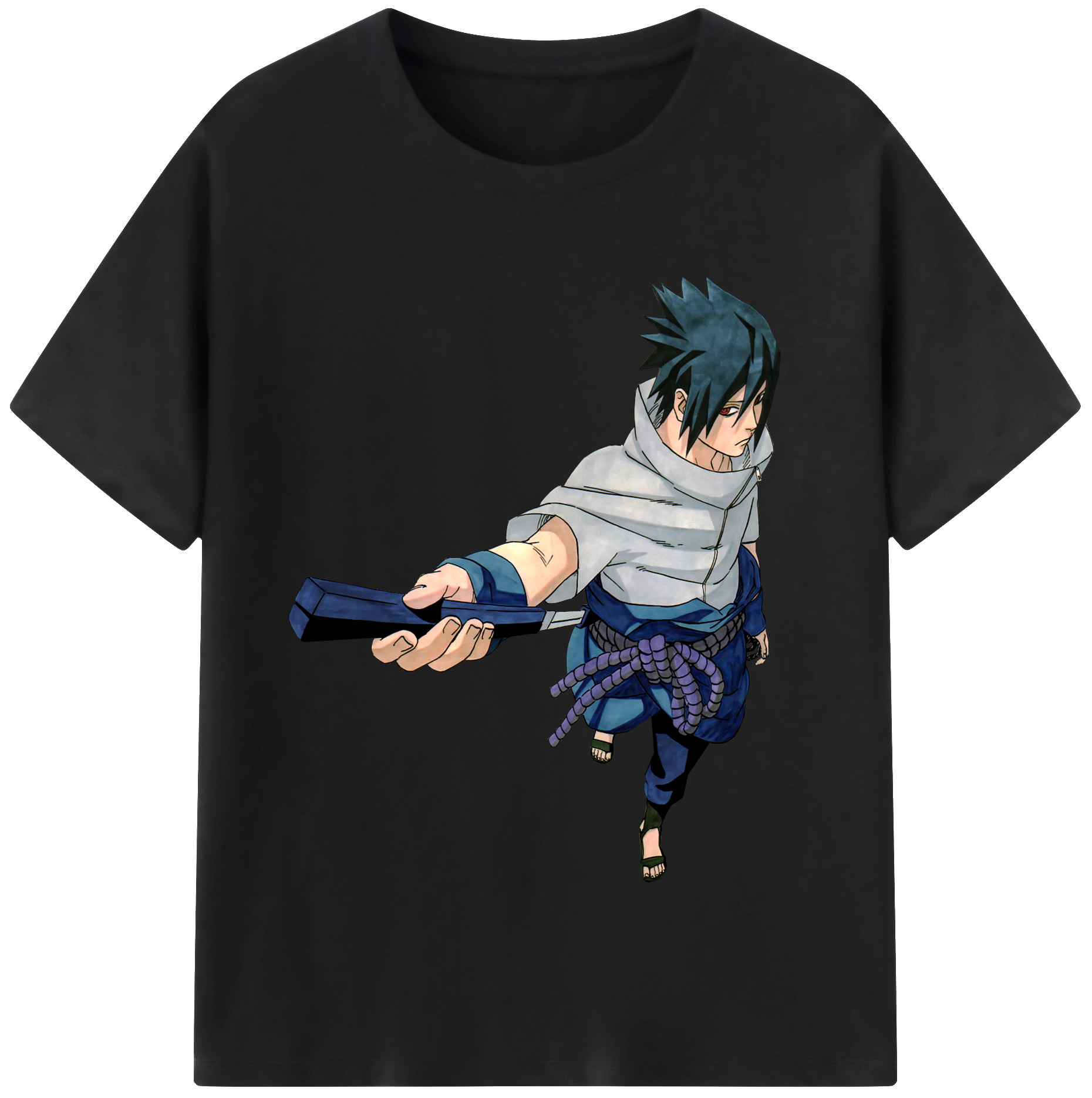 （画像用） NARUTO -ナルト- うちは サスケ Uchiha Sasuke 綿100％半袖Tシャツ（フロントプリント）