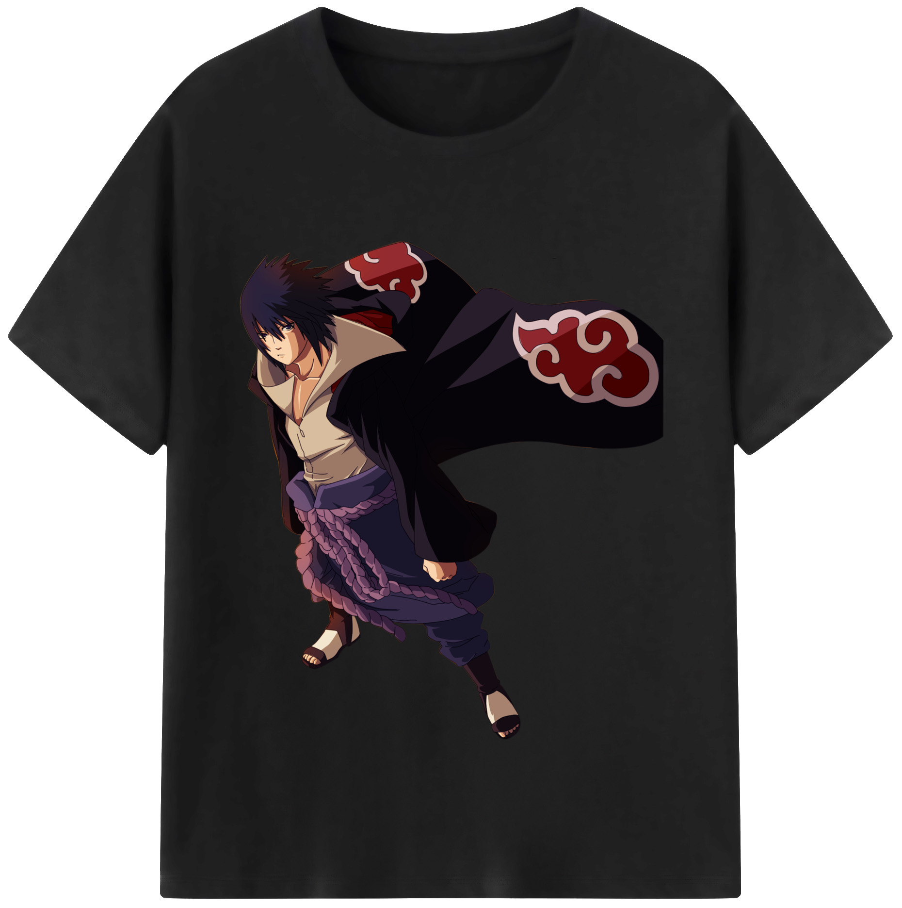 （画像用） NARUTO -ナルト- うちは サスケ Uchiha Sasuke 綿100％半袖Tシャツ（フロントプリント）