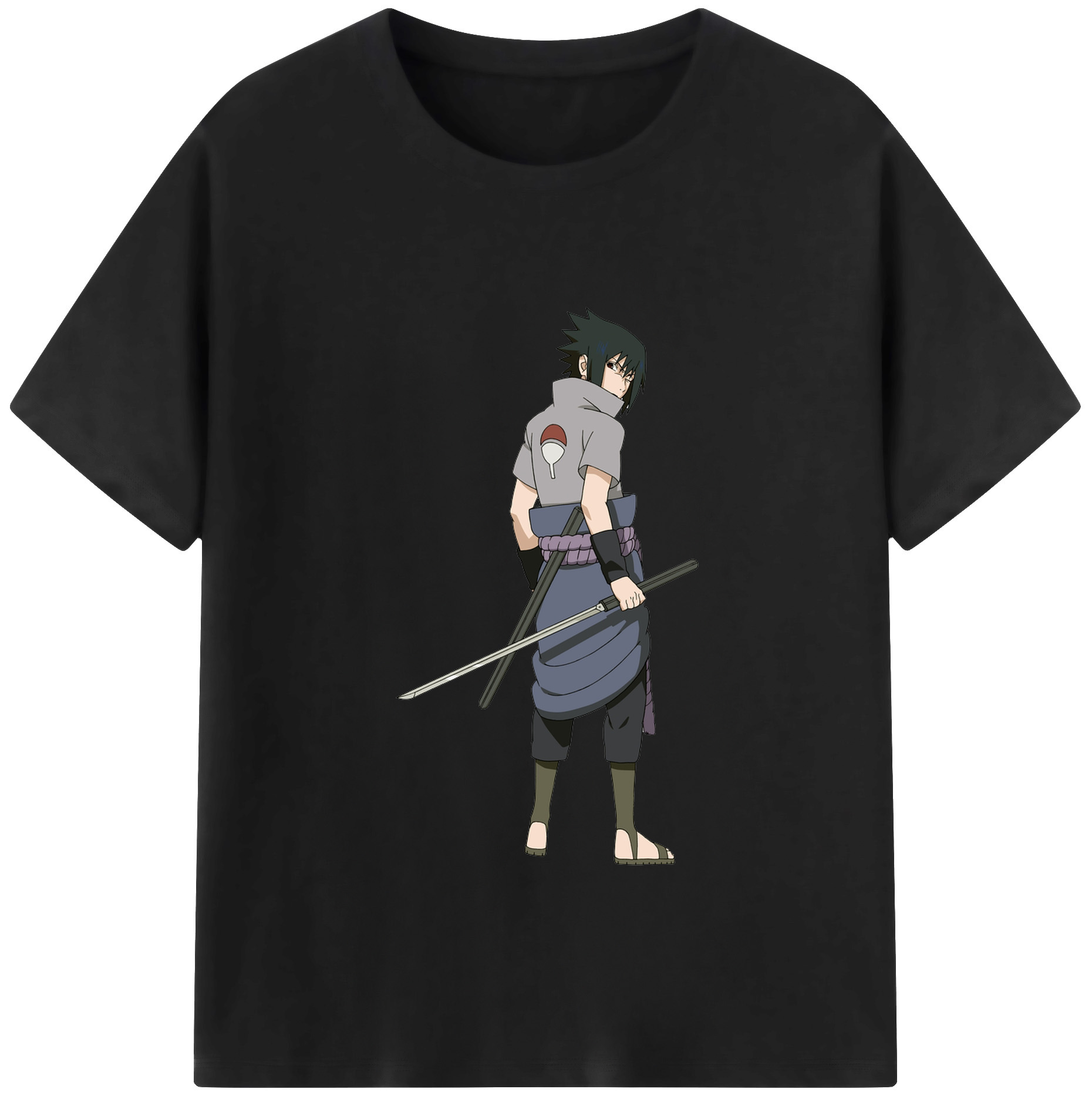 （画像用） NARUTO -ナルト- うちは サスケ Uchiha Sasuke 綿100％半袖Tシャツ（フロントプリント）