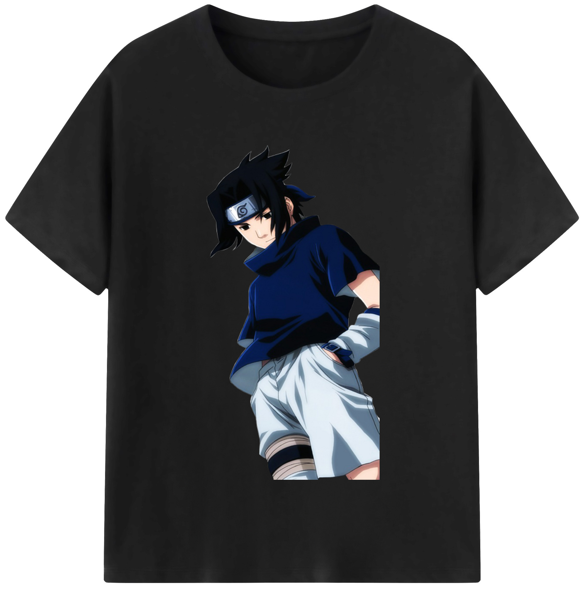 （画像用） NARUTO -ナルト- うちは サスケ Uchiha Sasuke 綿100％半袖Tシャツ（フロントプリント）