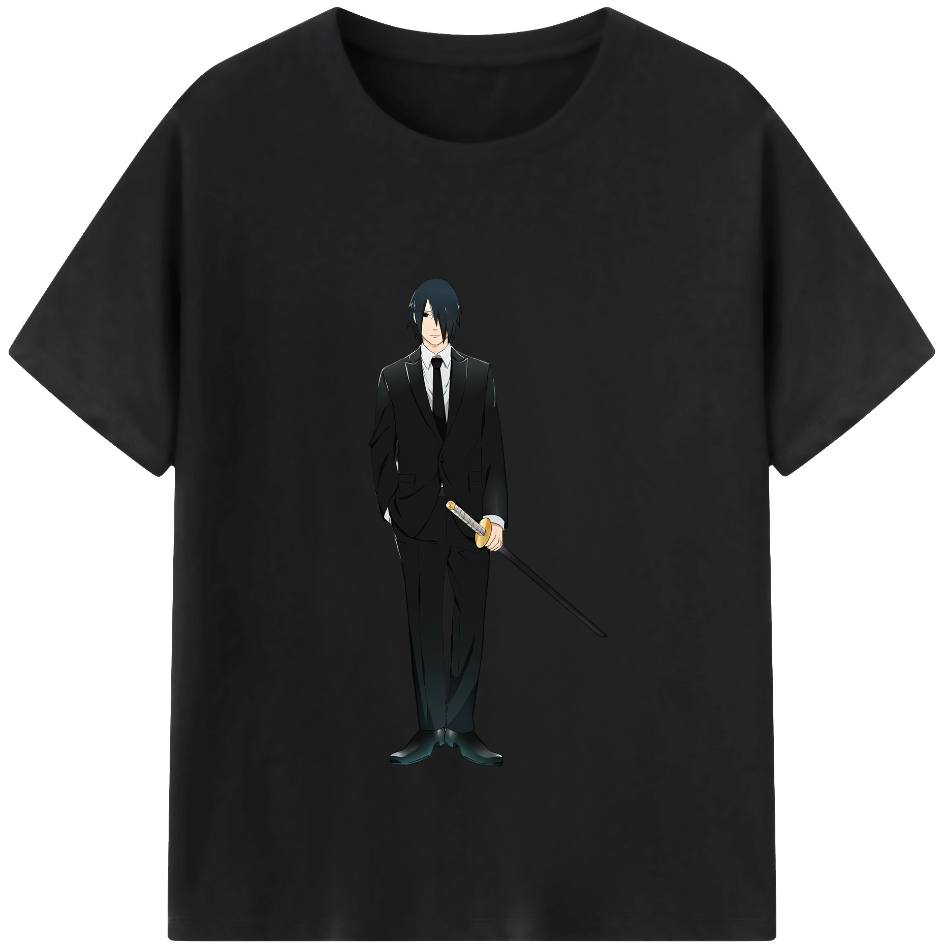 （画像用） NARUTO -ナルト- うちは サスケ Uchiha Sasuke 綿100％半袖Tシャツ（フロントプリント）