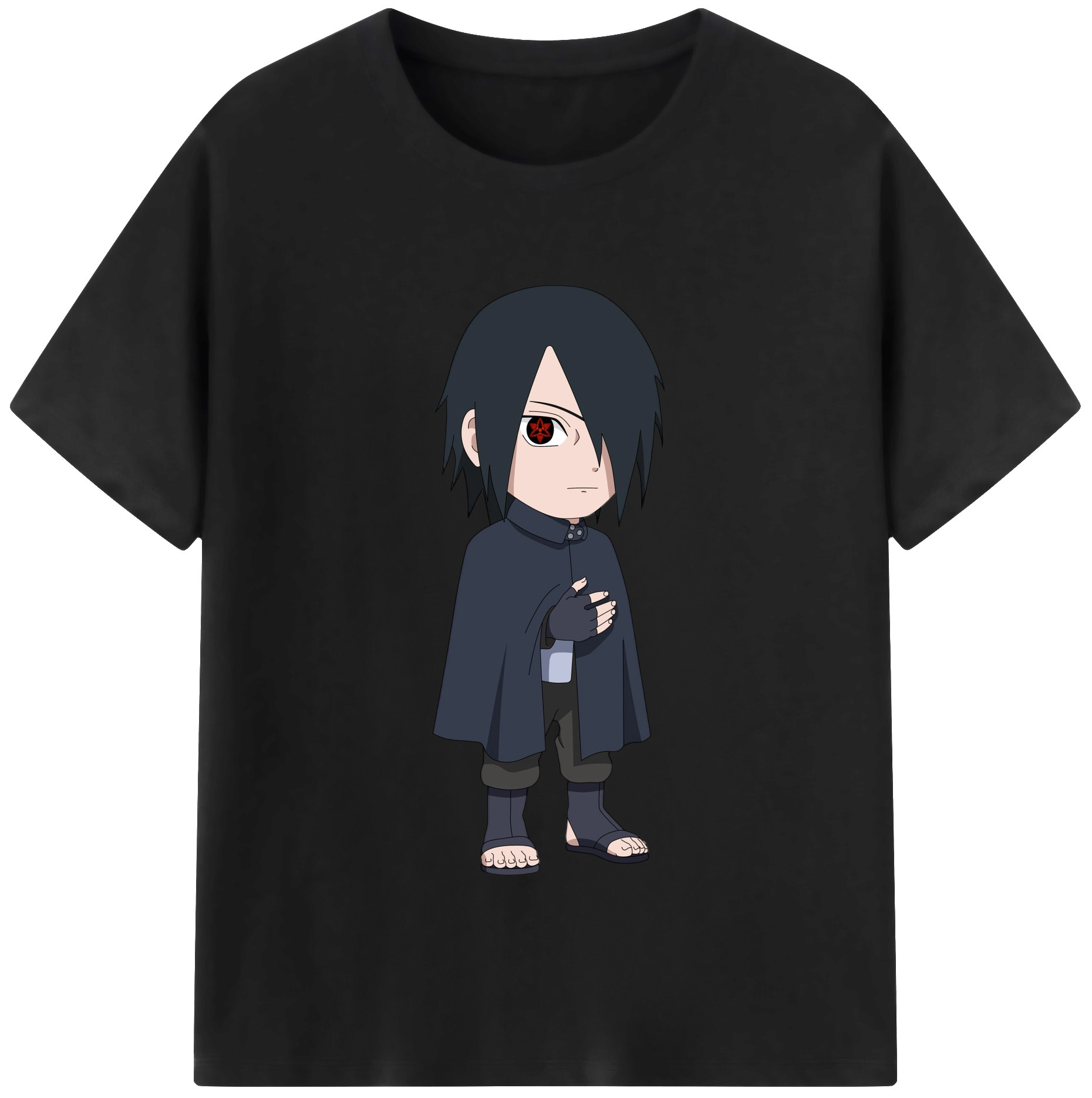 （画像用） NARUTO -ナルト- うちは サスケ Uchiha Sasuke 綿100％半袖Tシャツ（フロントプリント）